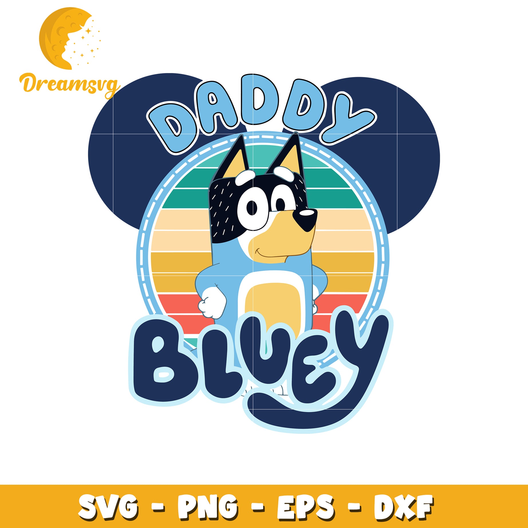 Daddy bluey retro design svg, daddy svg, bluey svg