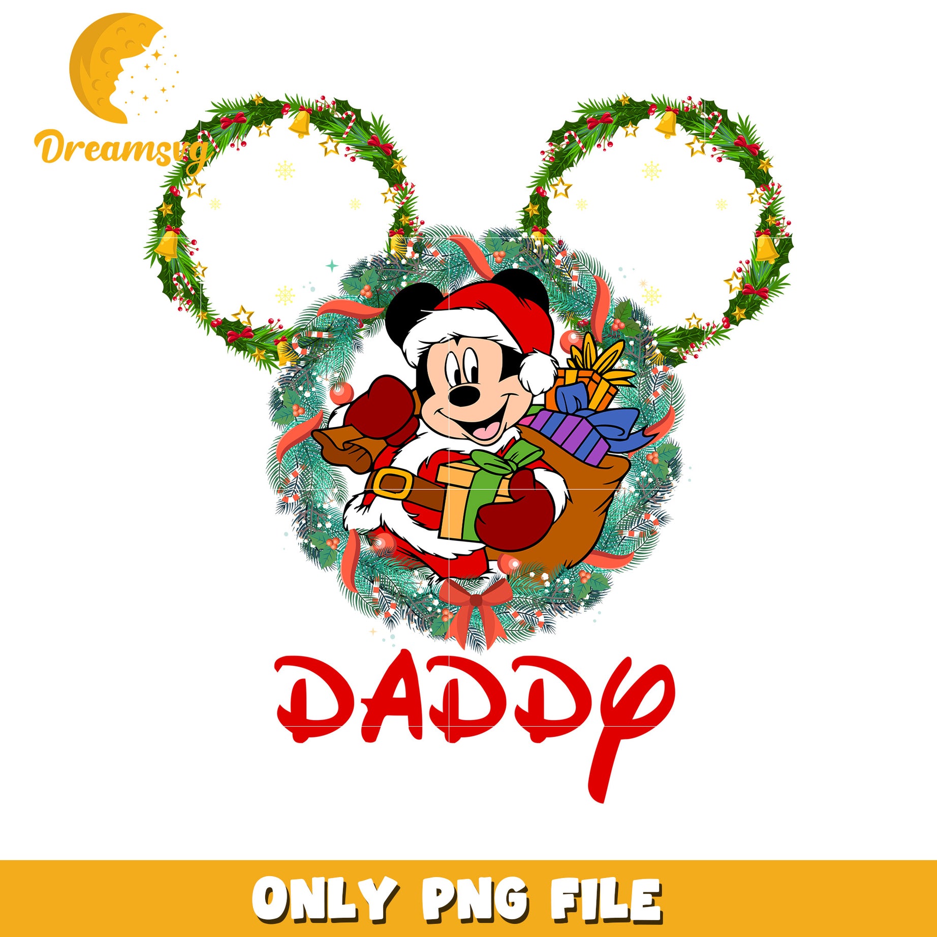 Daddy mickey png, disney night png, winter sparkle png