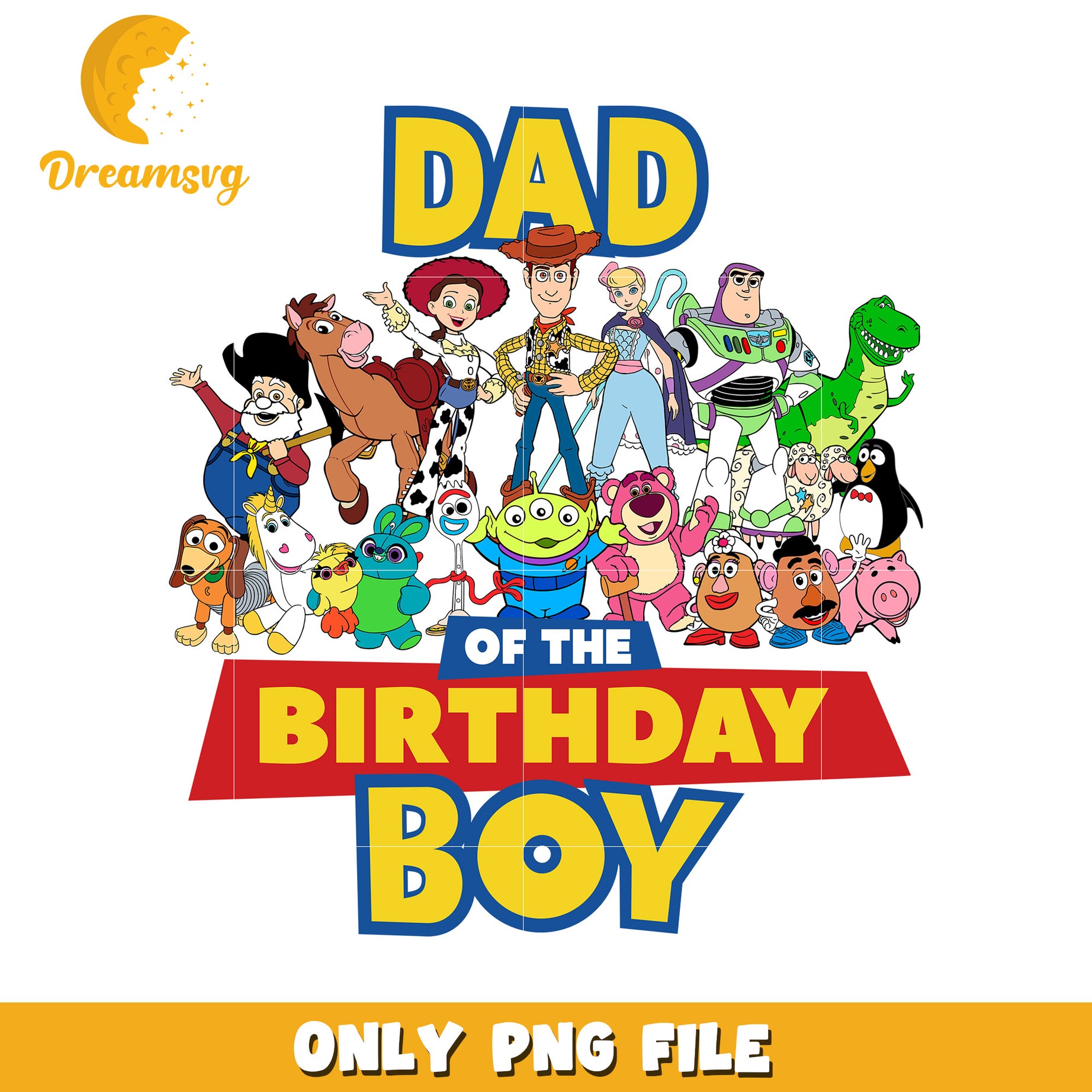 Dad of the Birthday Boy Fun Character PNG Design File
