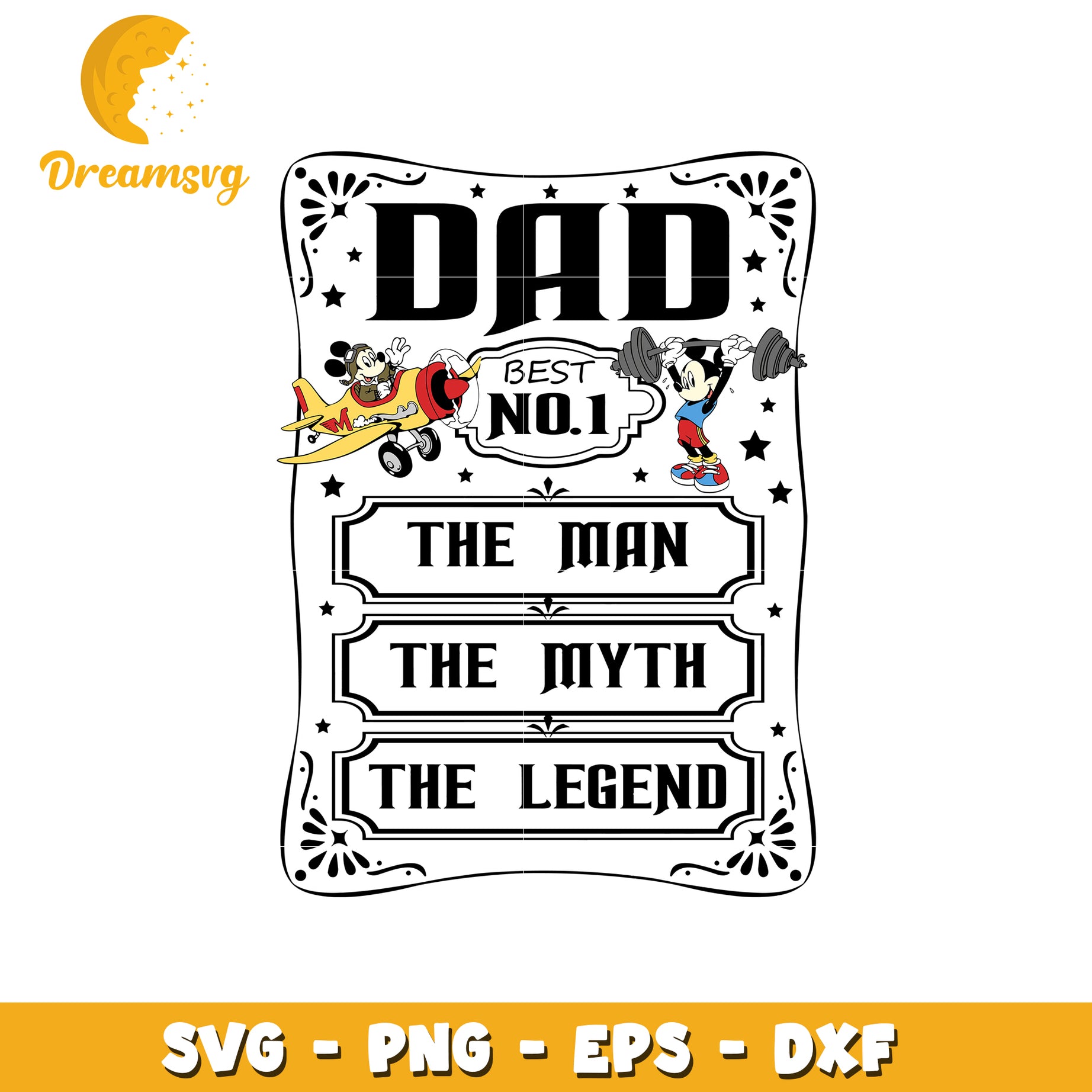 Dad the man the myth the legend svg, mickey mouse svg, disney svg