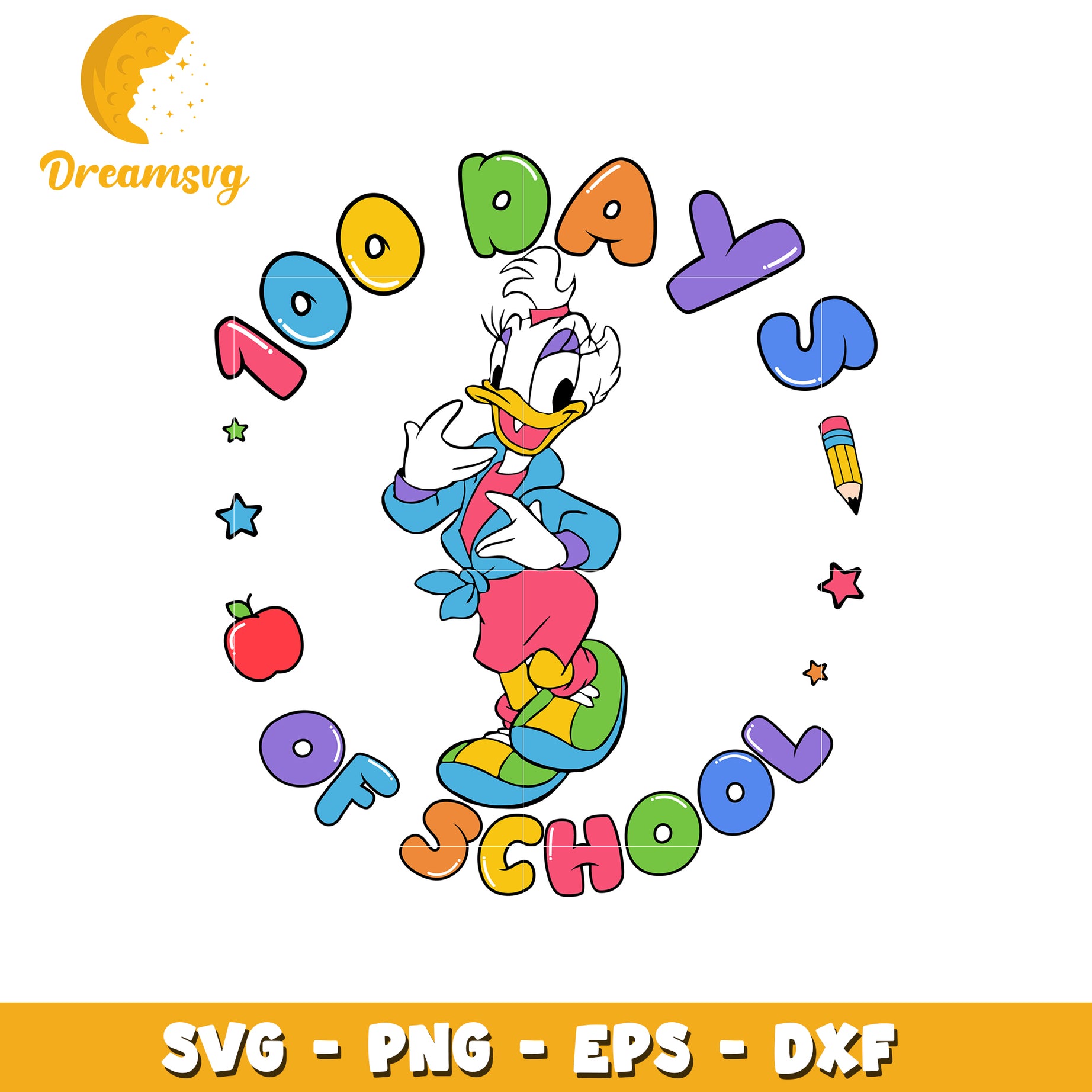 Daisy Duck 100 Days Of School SVG