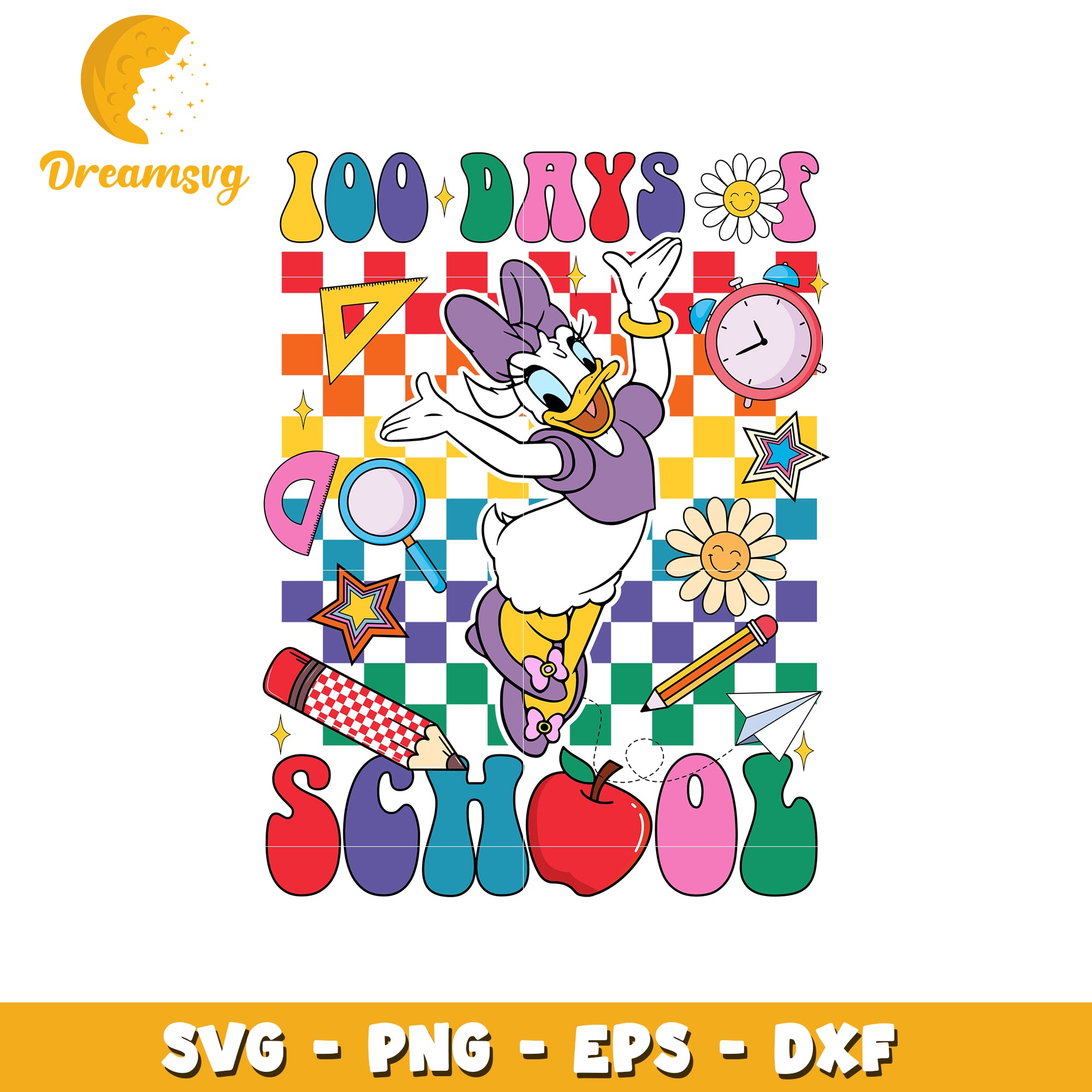 Daisy Duck 100 Days School SVG