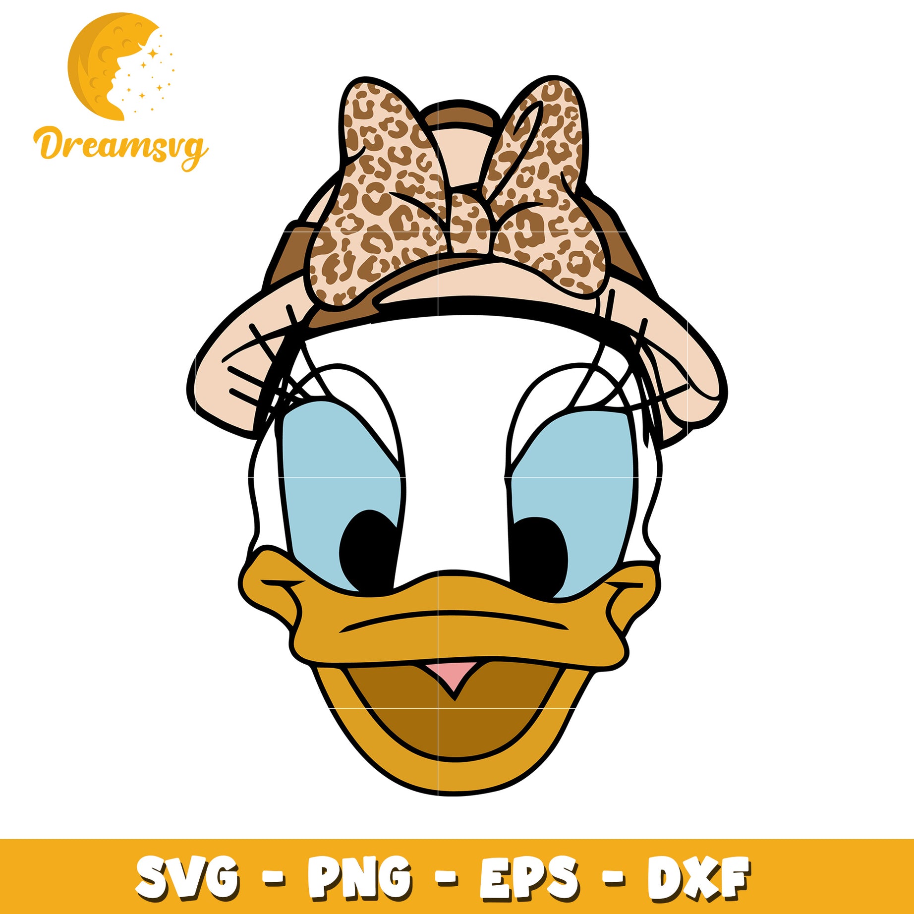 Daisy Duck Leopard Bow SVG Cut File