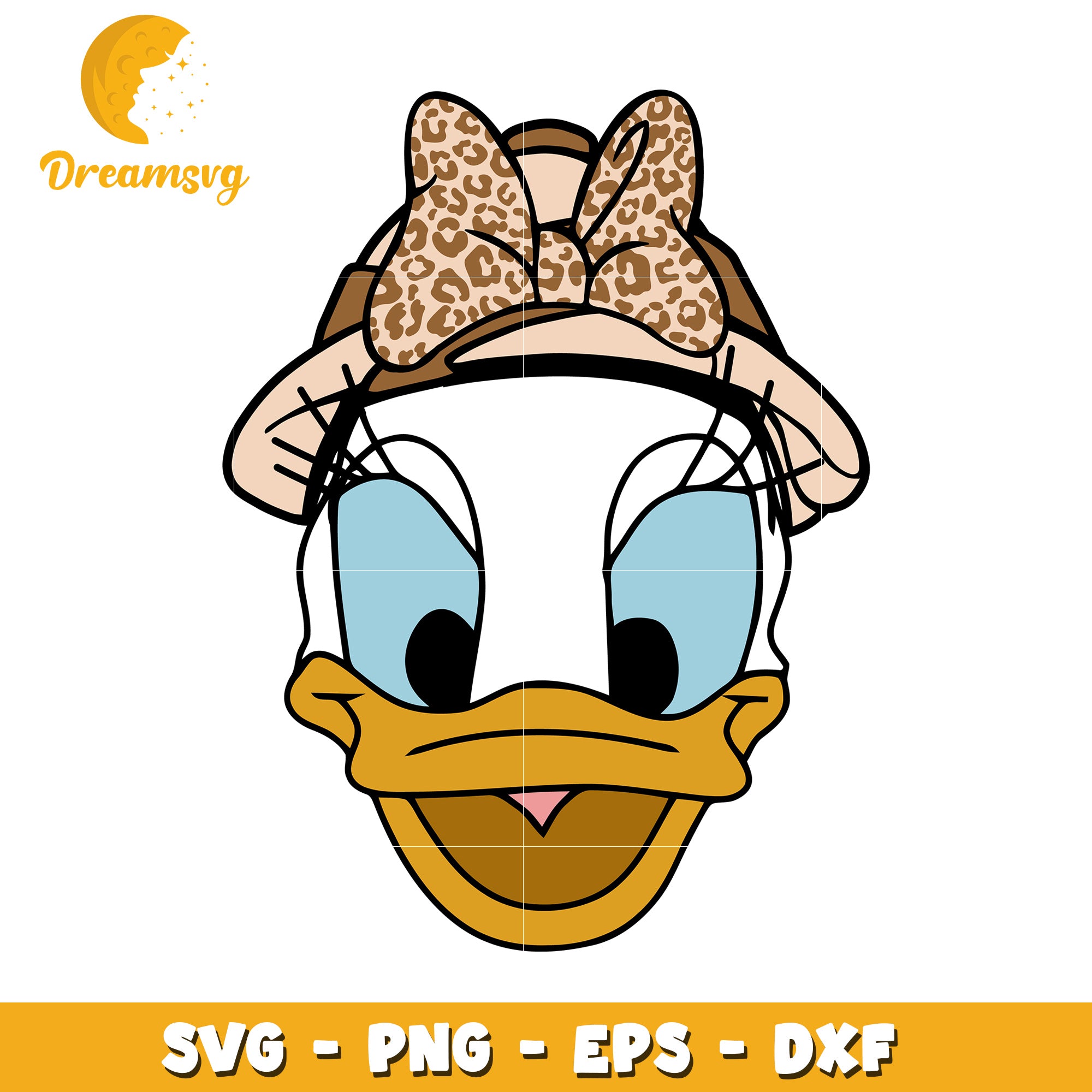 Daisy Duck Leopard Bow SVG Cut File