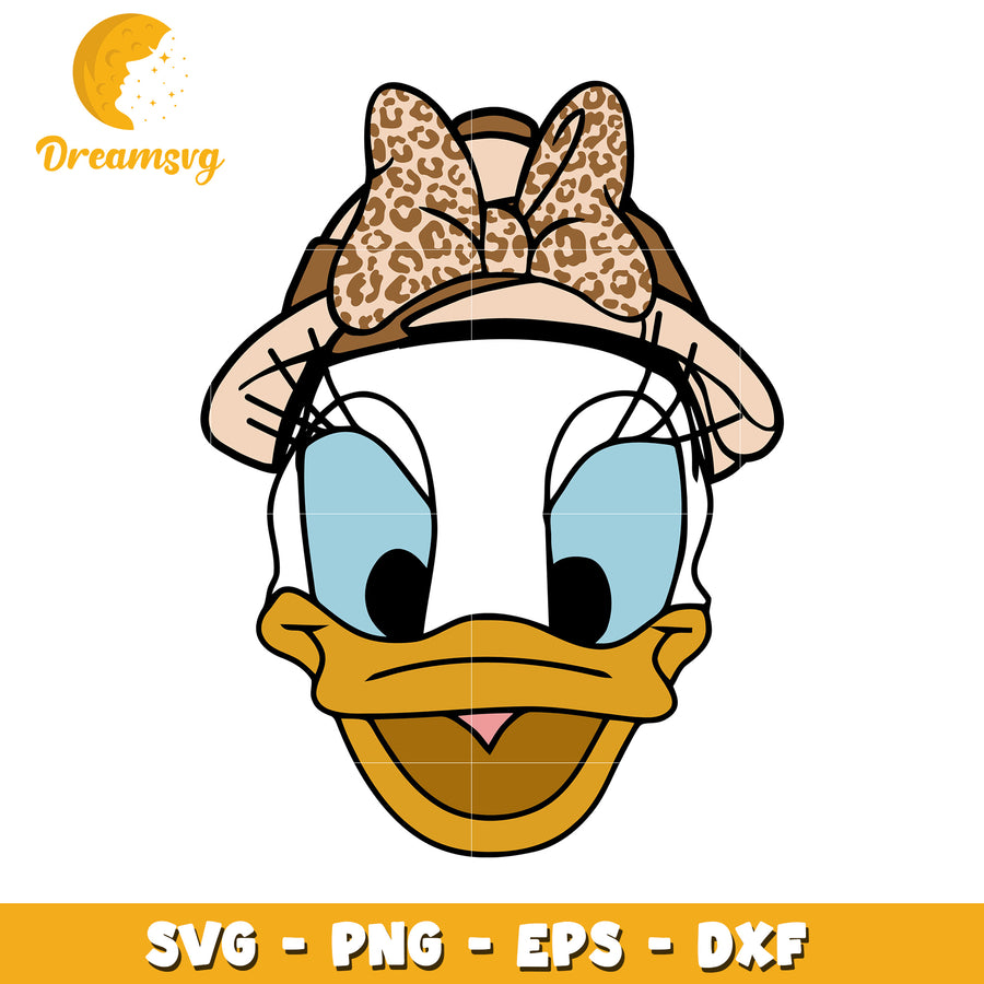 Daisy Duck Leopard Bow SVG Cut File