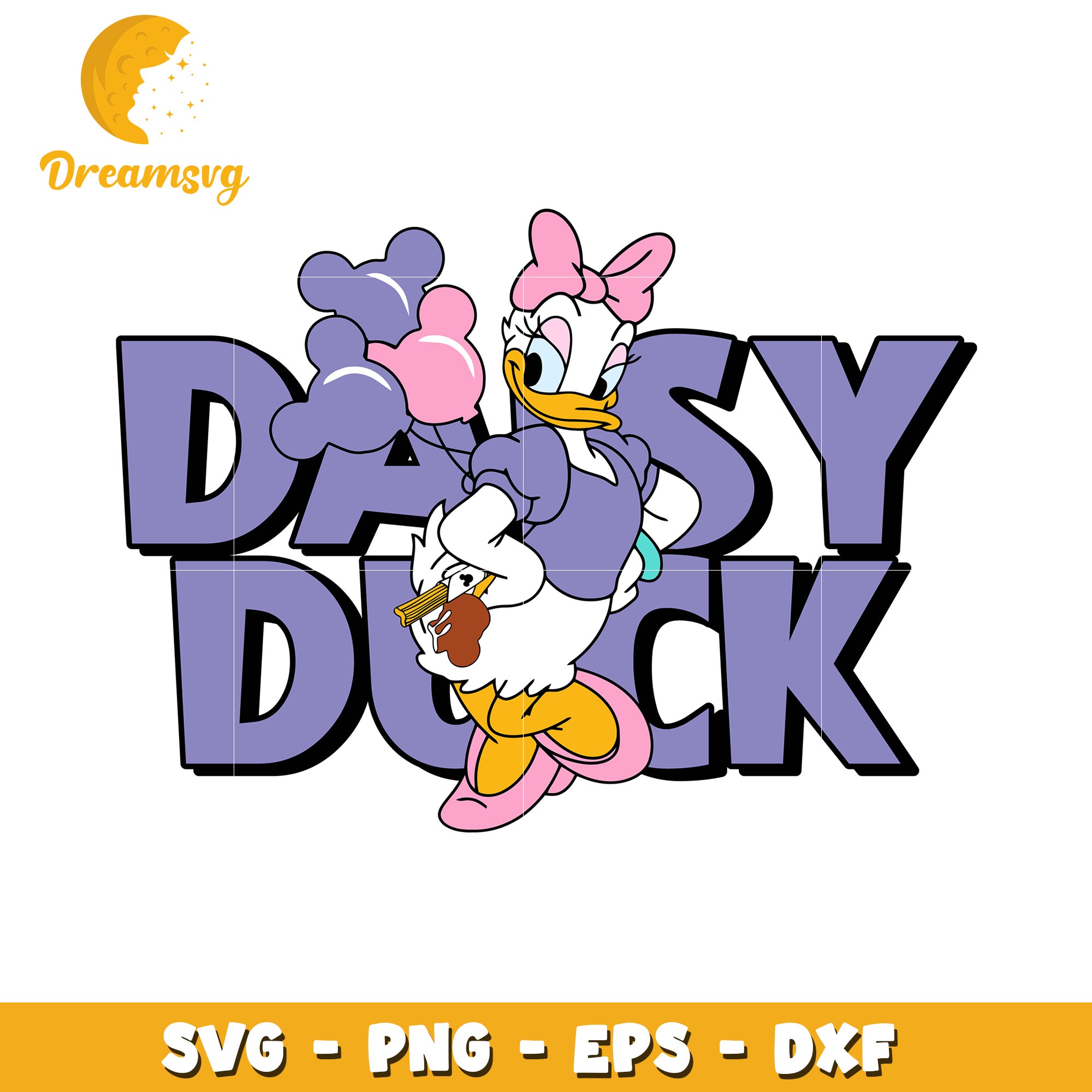 Daisy Duck SVG Cut File PNG EPS DXF