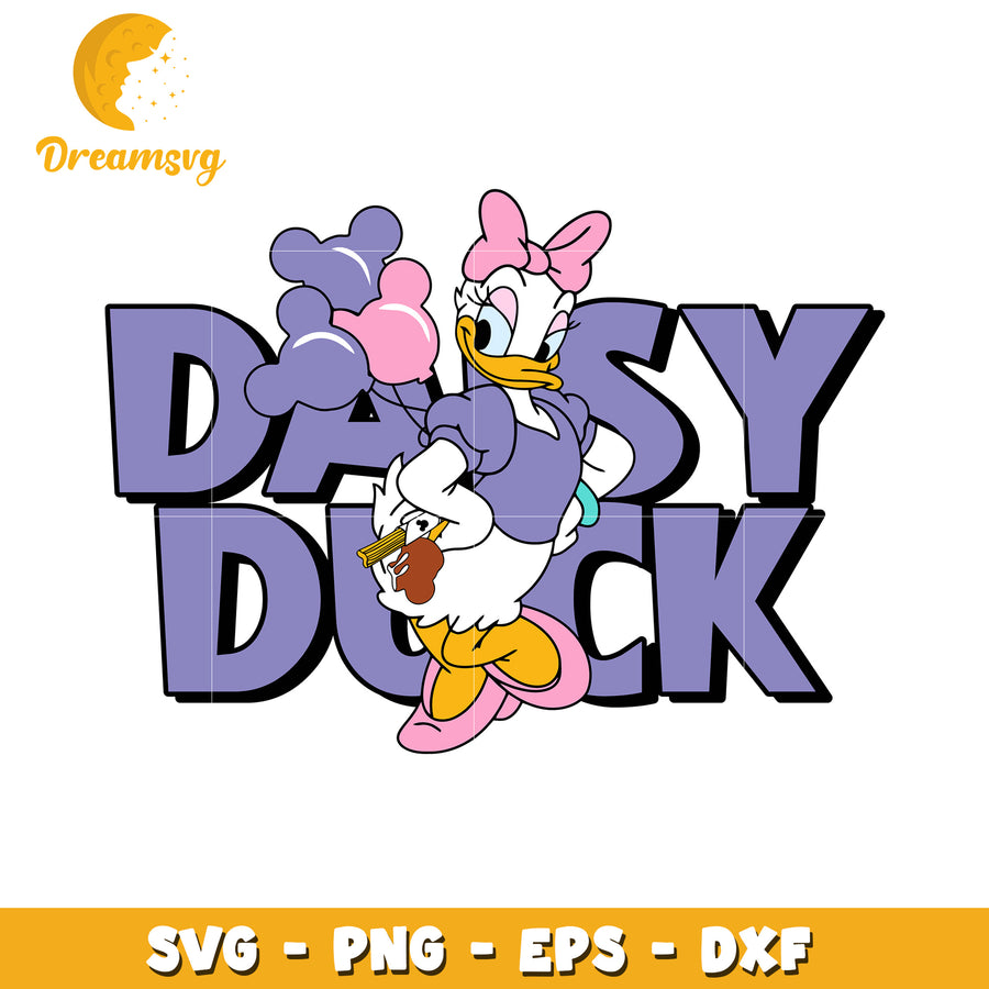 Daisy Duck SVG Cut File PNG EPS DXF