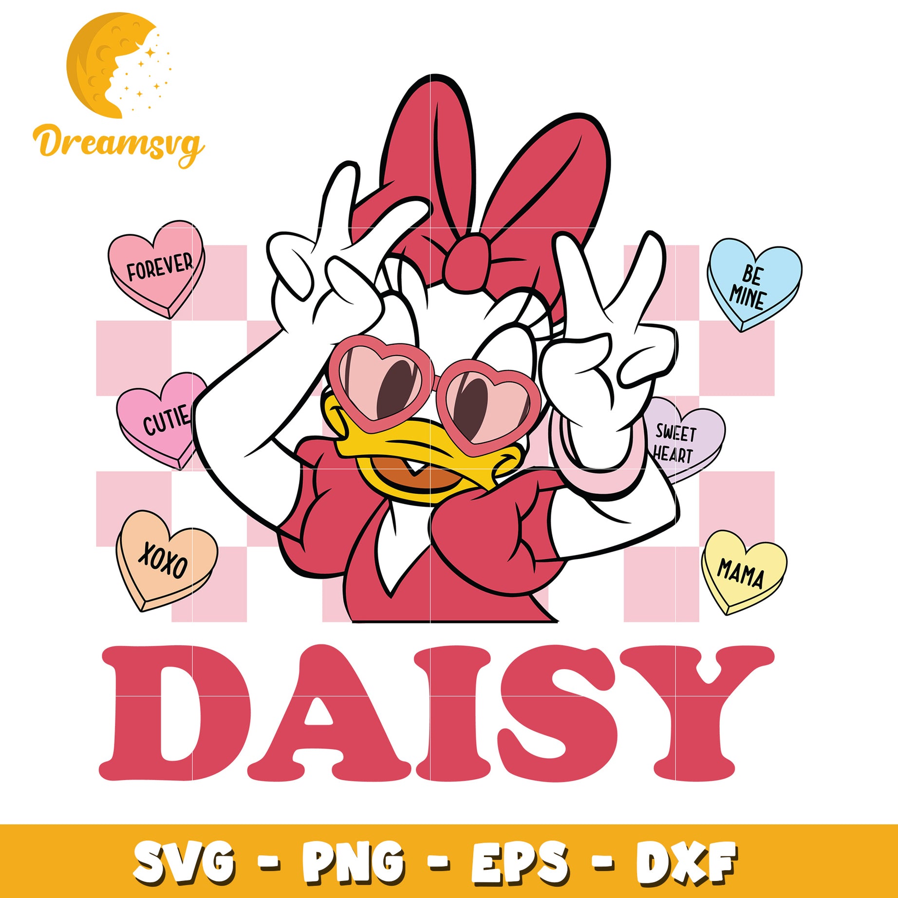 Daisy Duck SVG Cut File Valentine's Day