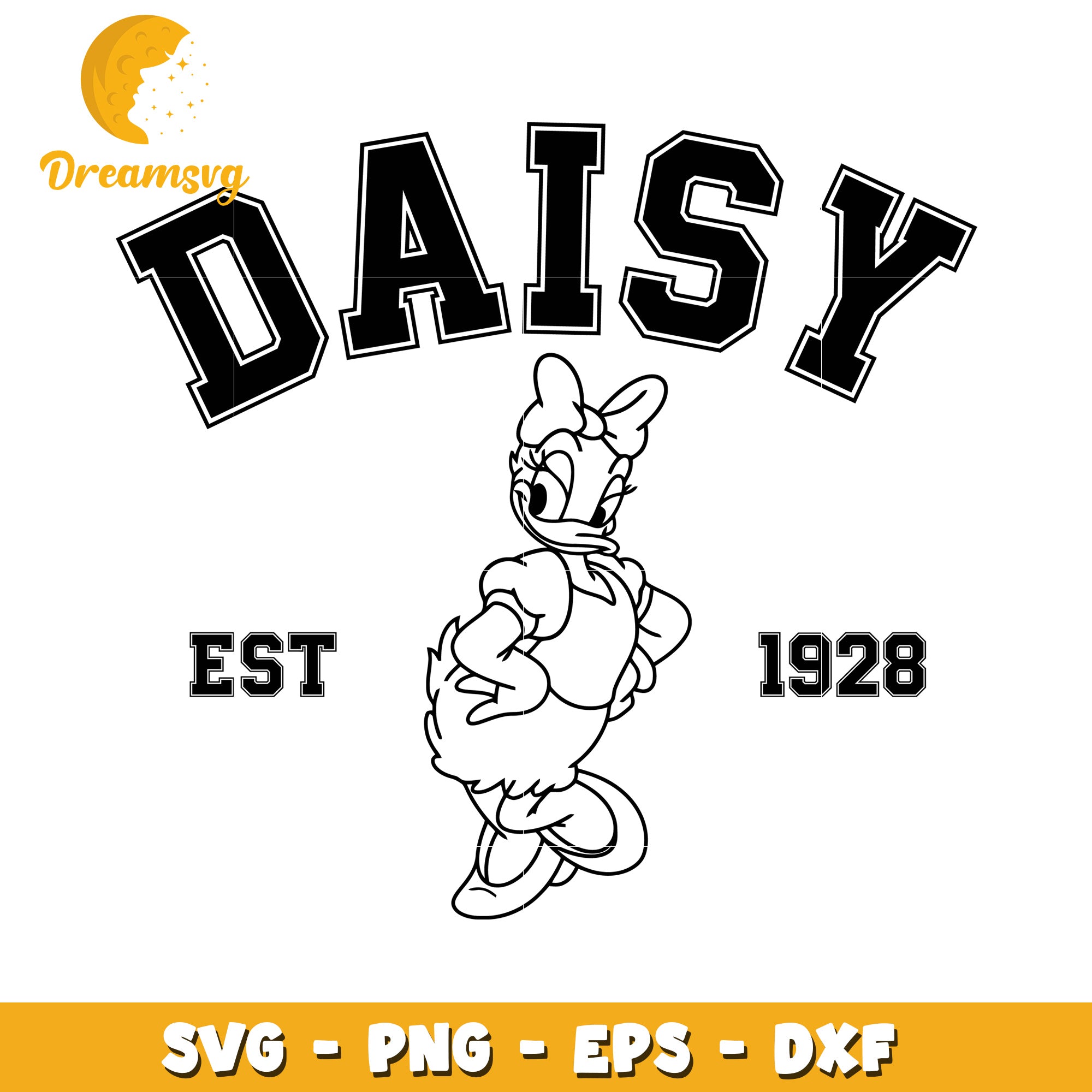 Daisy Duck SVG Design Vintage Style Established 1928 Download