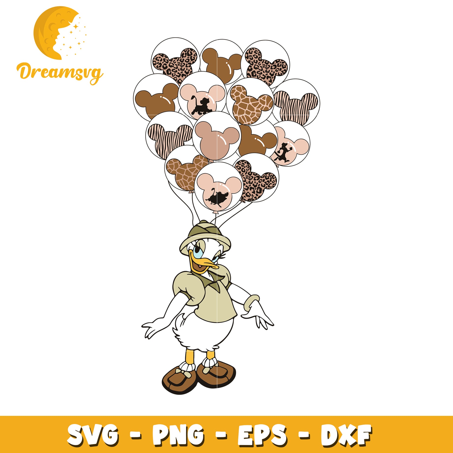 Daisy Duck Safari Balloons SVG PNG EPS DXF