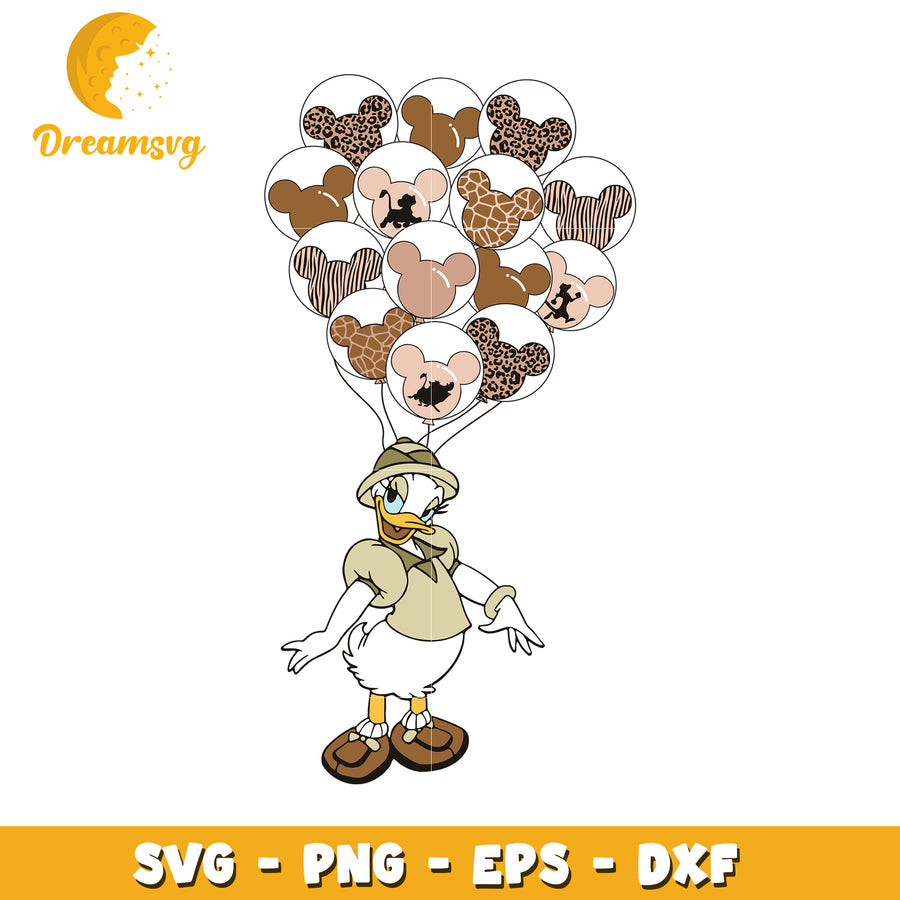 Daisy Duck Safari Balloons SVG PNG EPS DXF