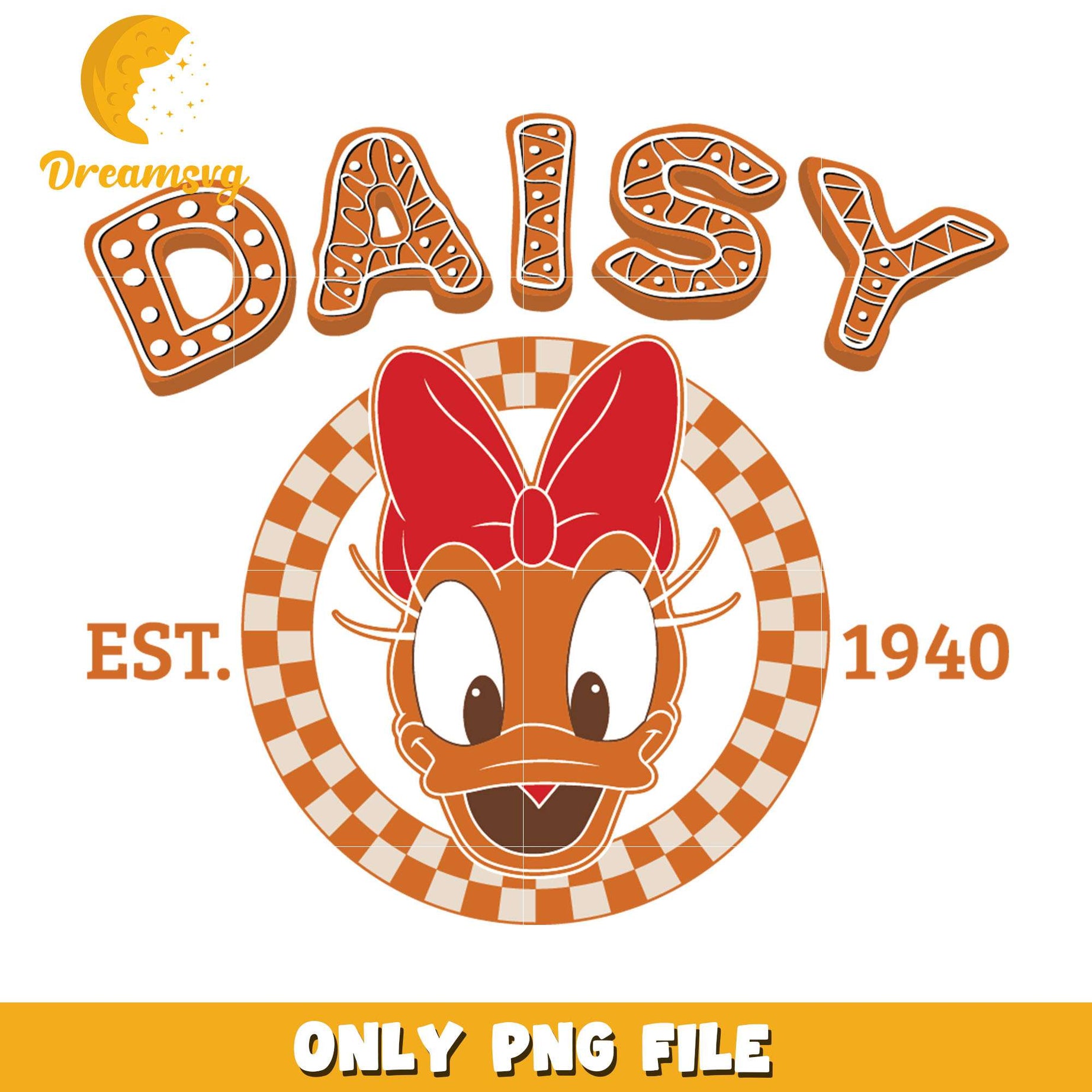 Daisy face gingerbread est 1940 png, daisy png, christmas png