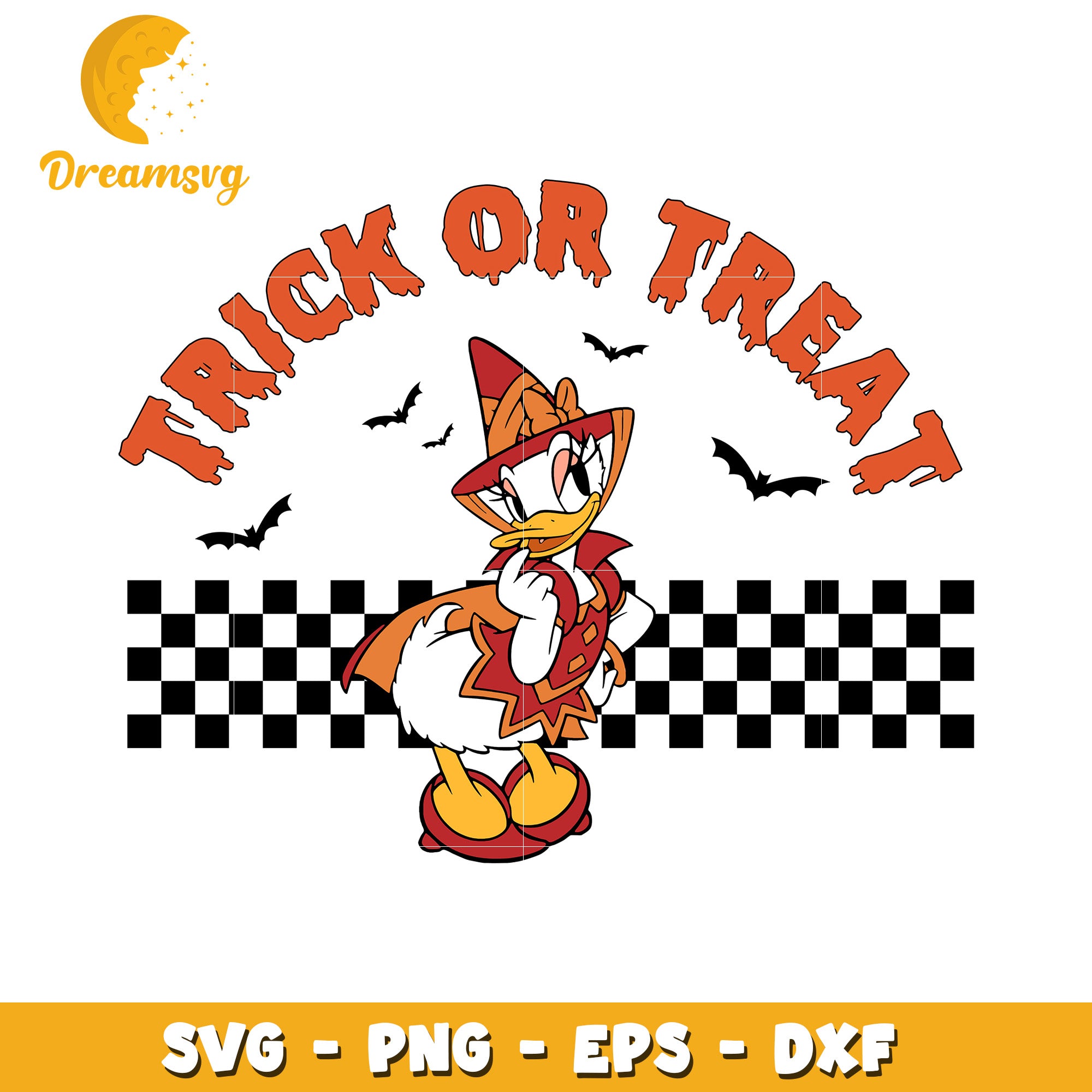 Daisy trick or street halloween svg, Disney friends halloween vibes svg