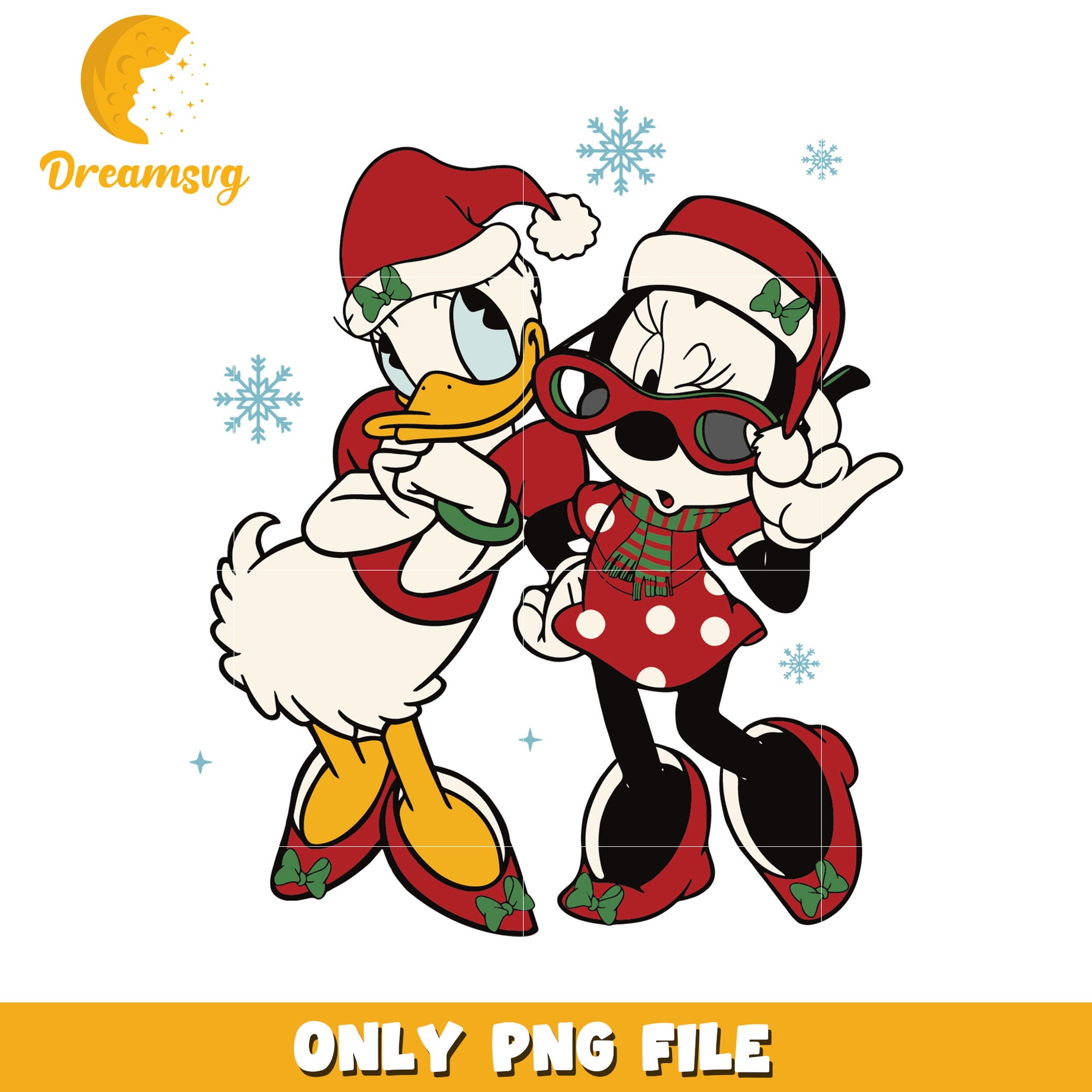 Daisy and minnie png, disney clipart png, christmas decor png