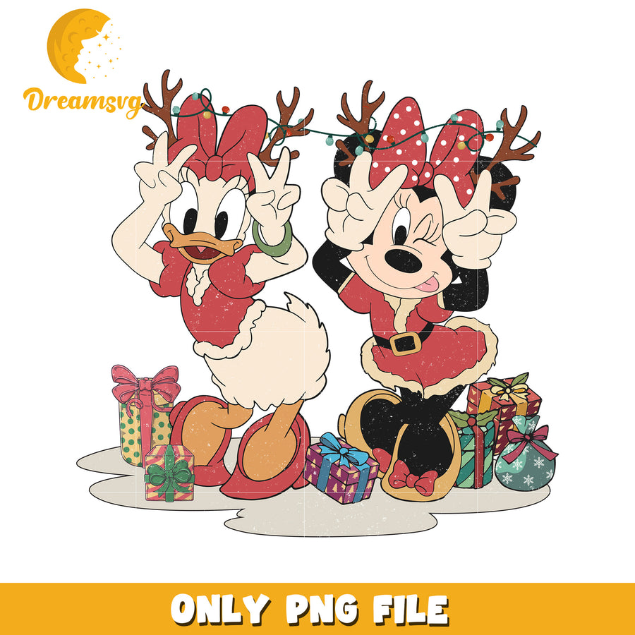Daisy and minnie png, disney night png, winter sparkle png