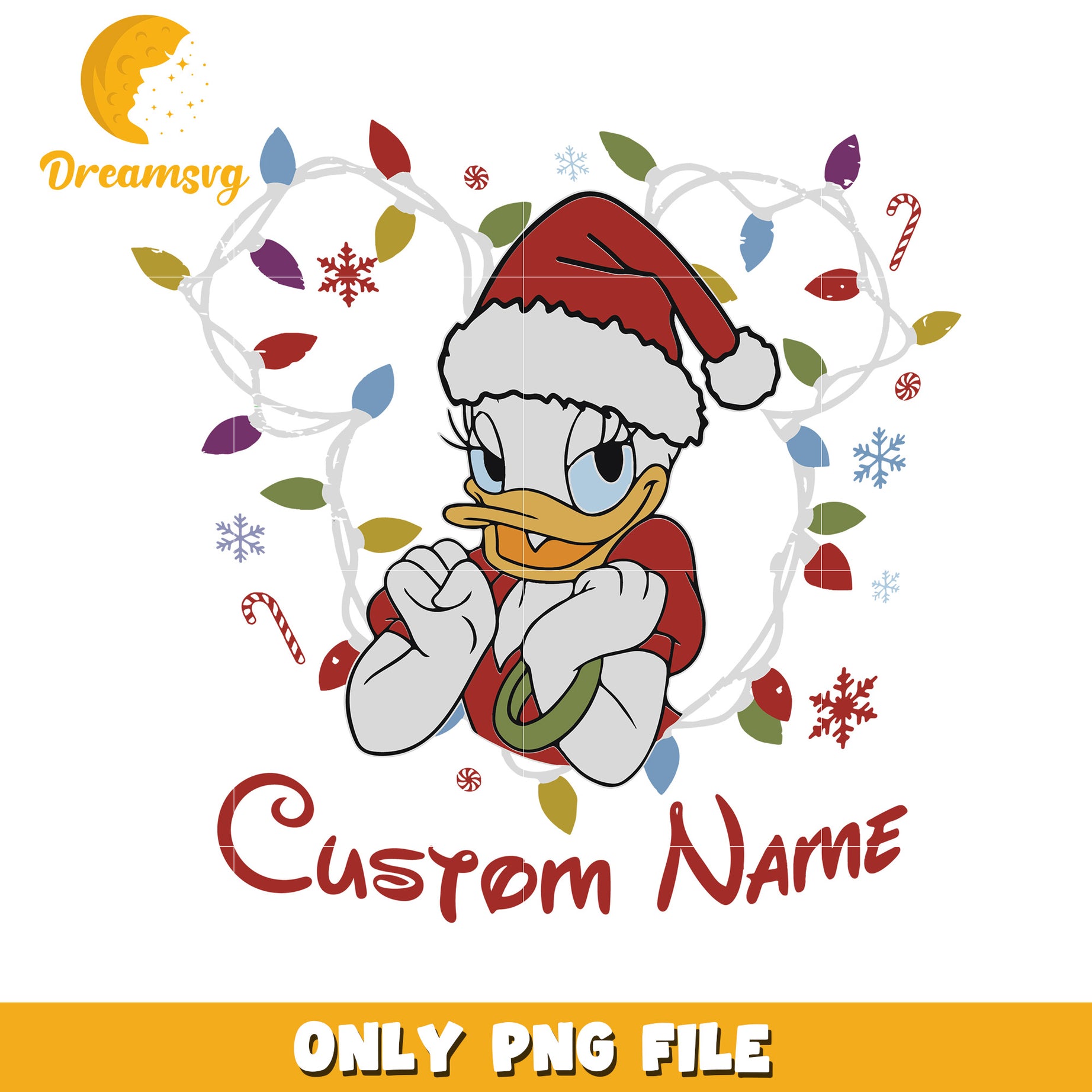 Daisy custom name png, christmas png, disney daisy png