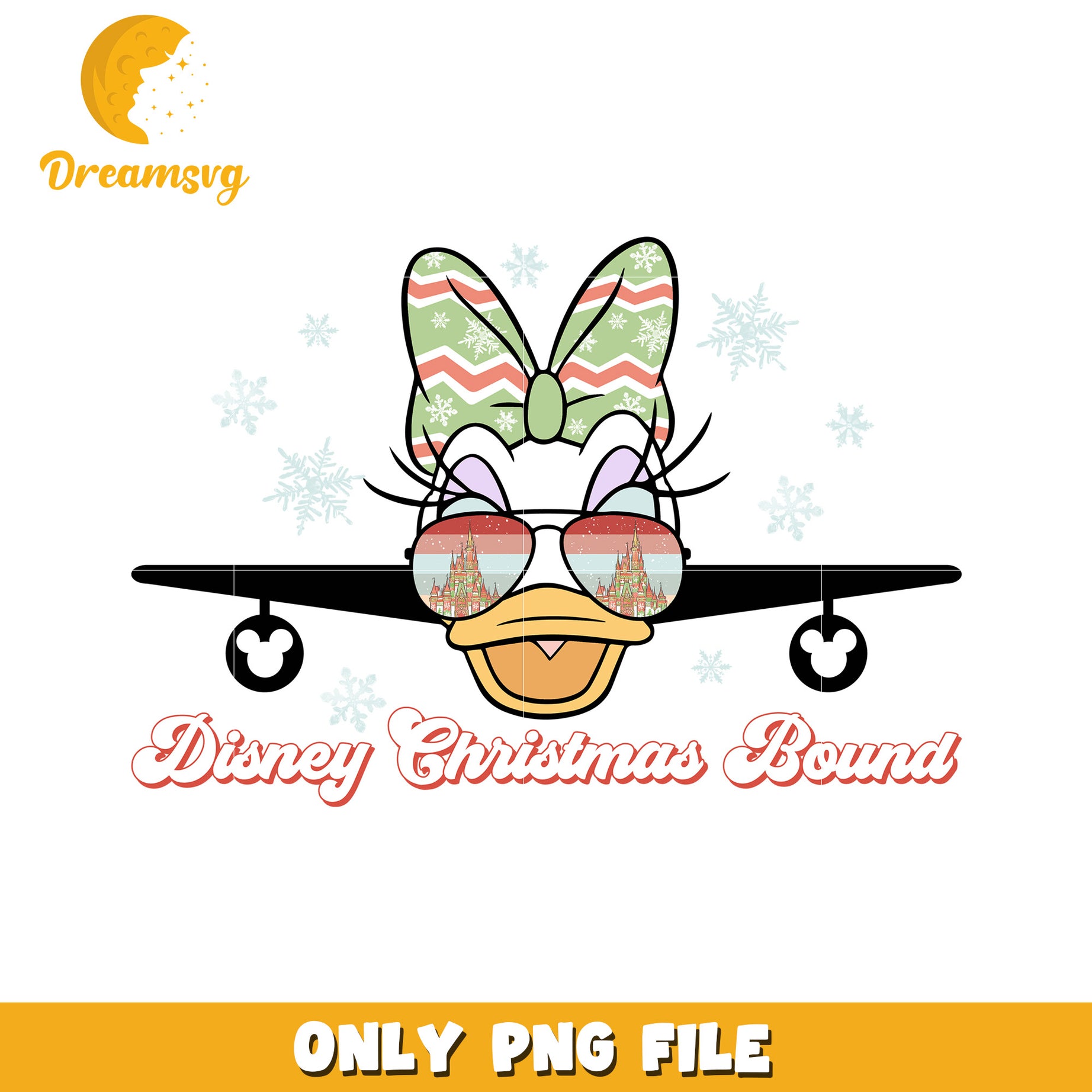 Daisy disney christmas bound png, disney cozy png, holiday glow png