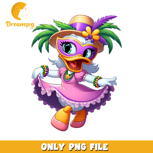 Daisy duck on mardi gras day png, mardi gras clothes png