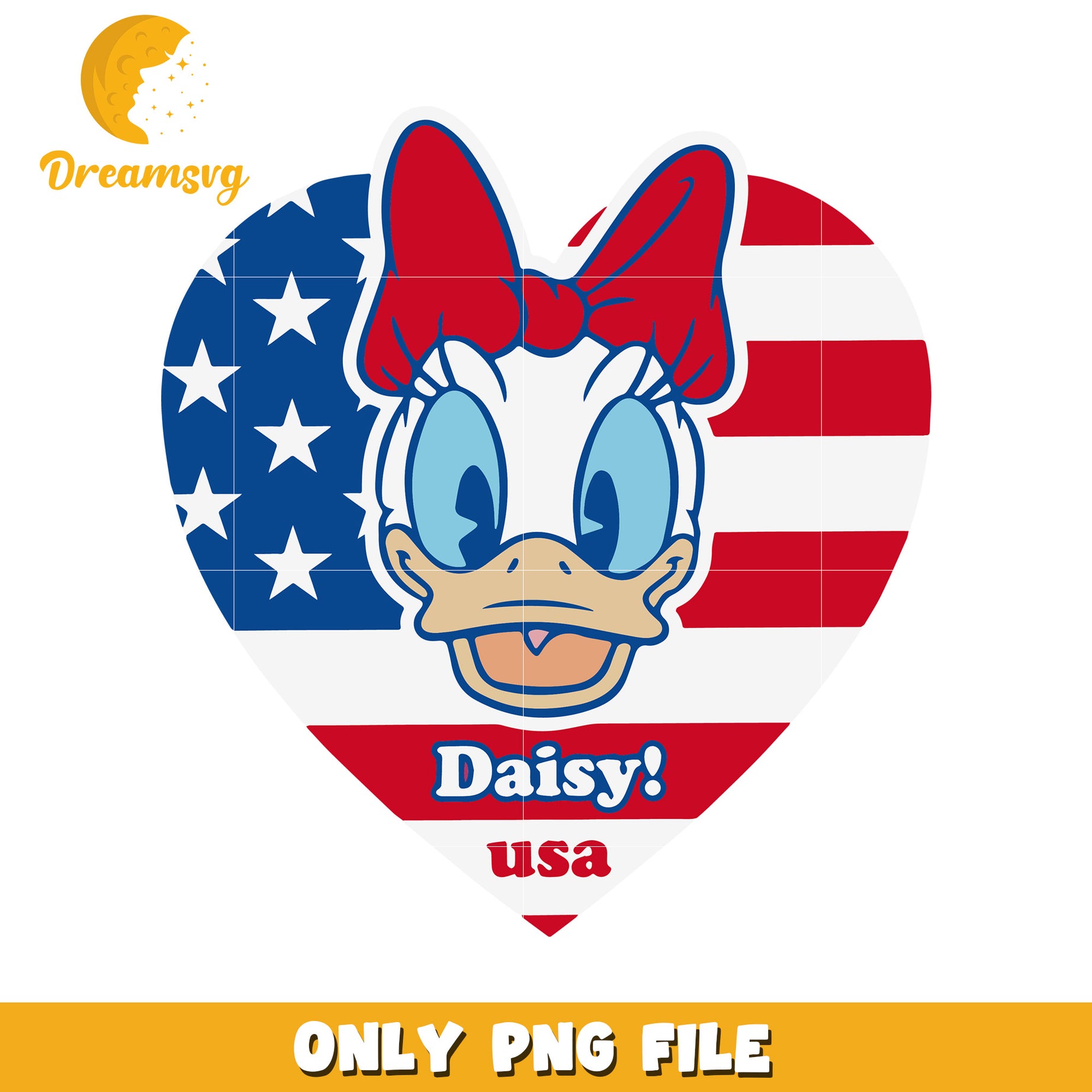 Daisy usa funny design png, red white and blue png, independence day png