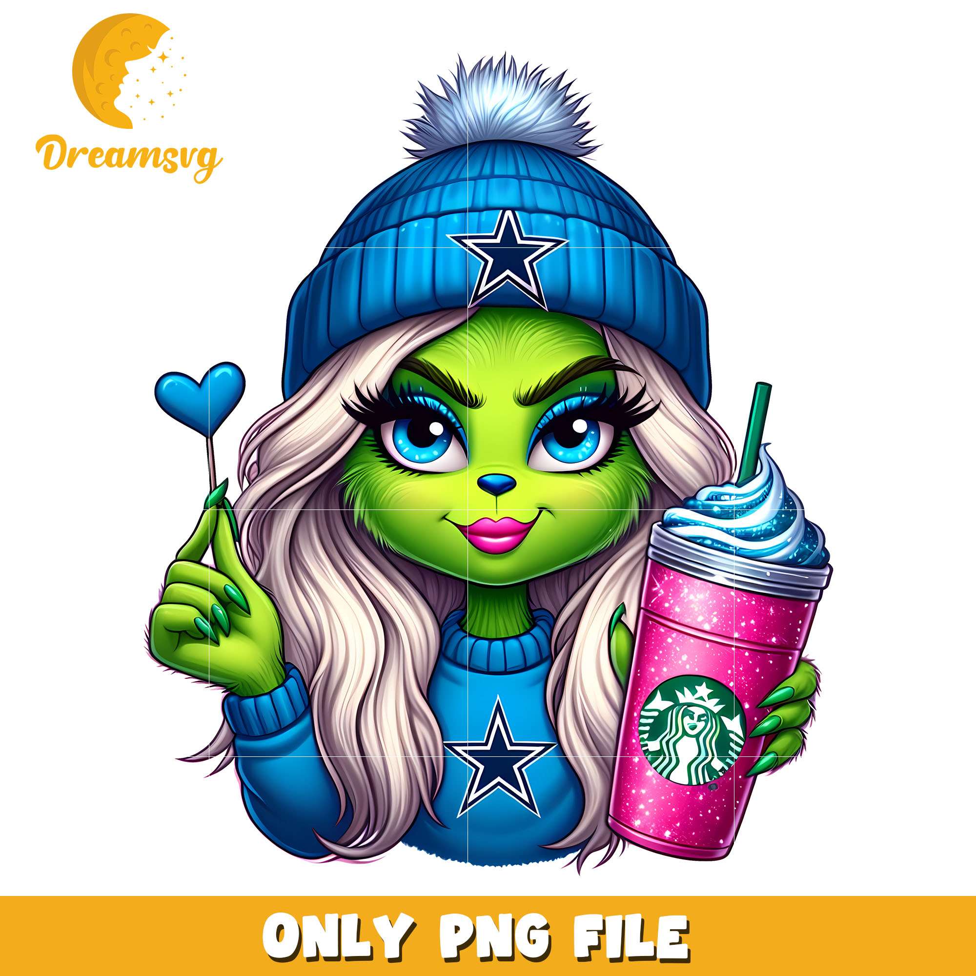 Dallas cowboys grinch candy heart  png, grinch png, christmas png