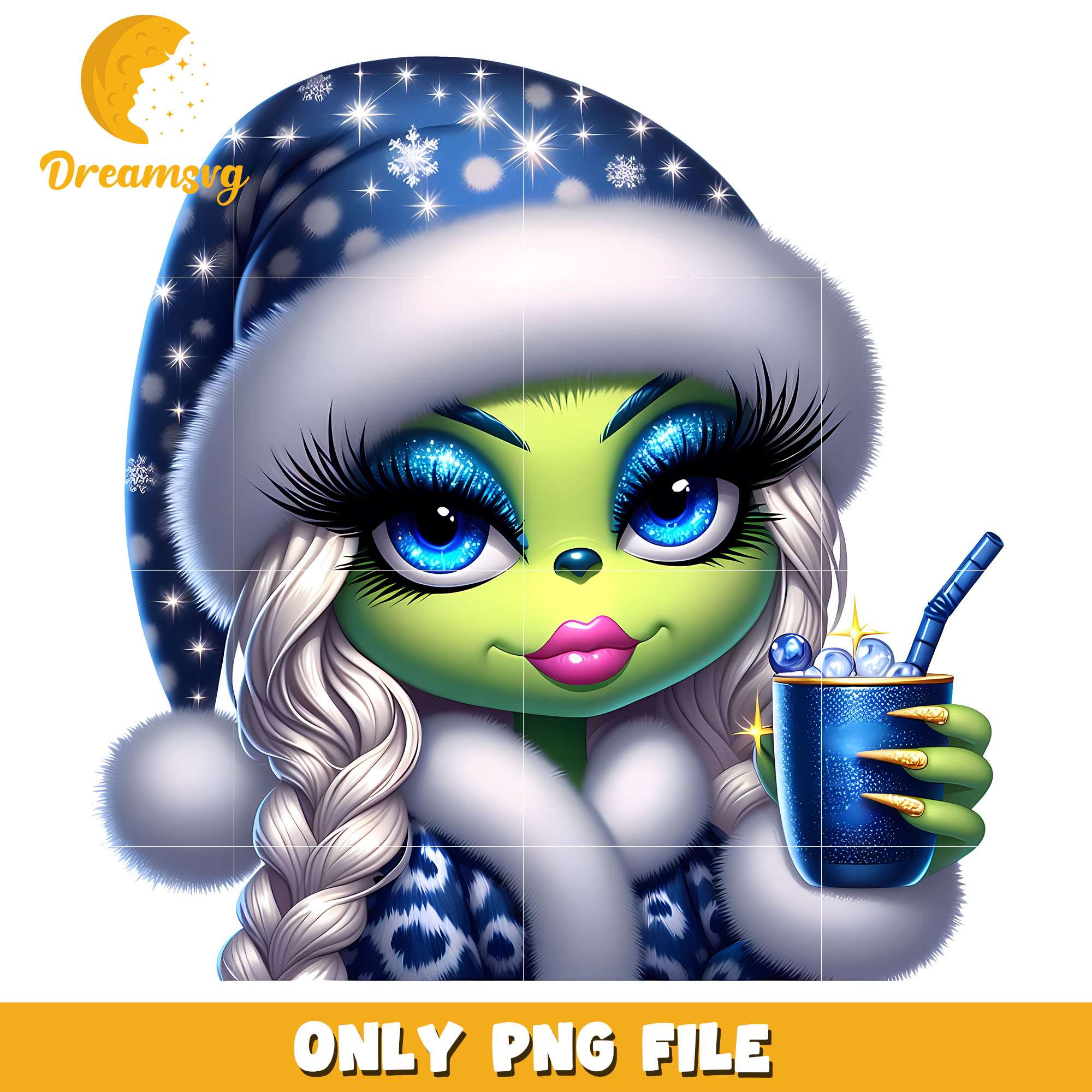 Dallas cowboys grinch girl drink png, grinch girl png, christmas png