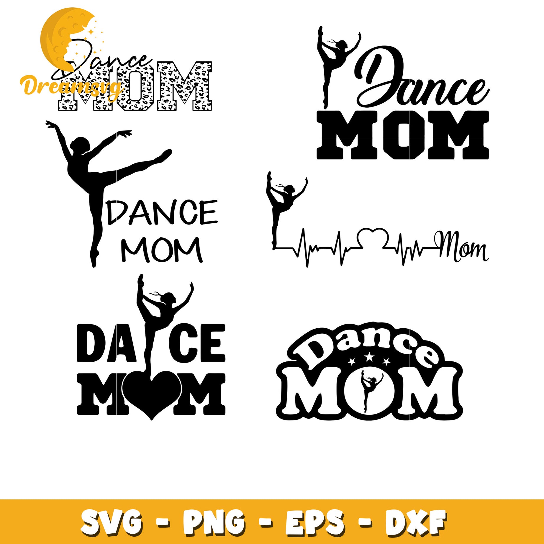 Dance mom design bundle svg, heartbeat svg, love dance svg