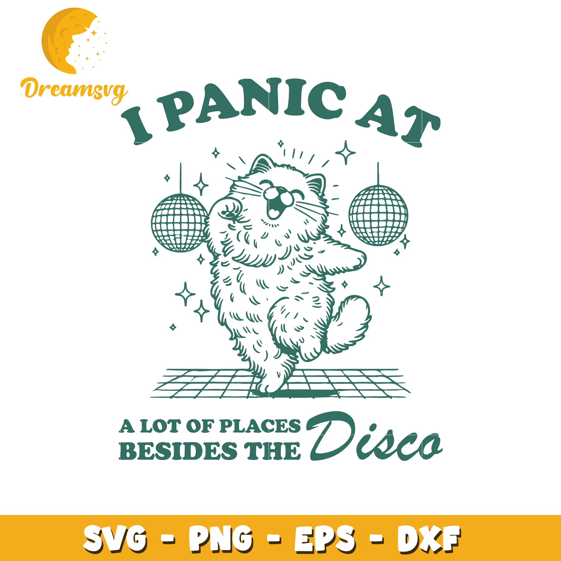 Dancing Cat Disco SVG Cut File