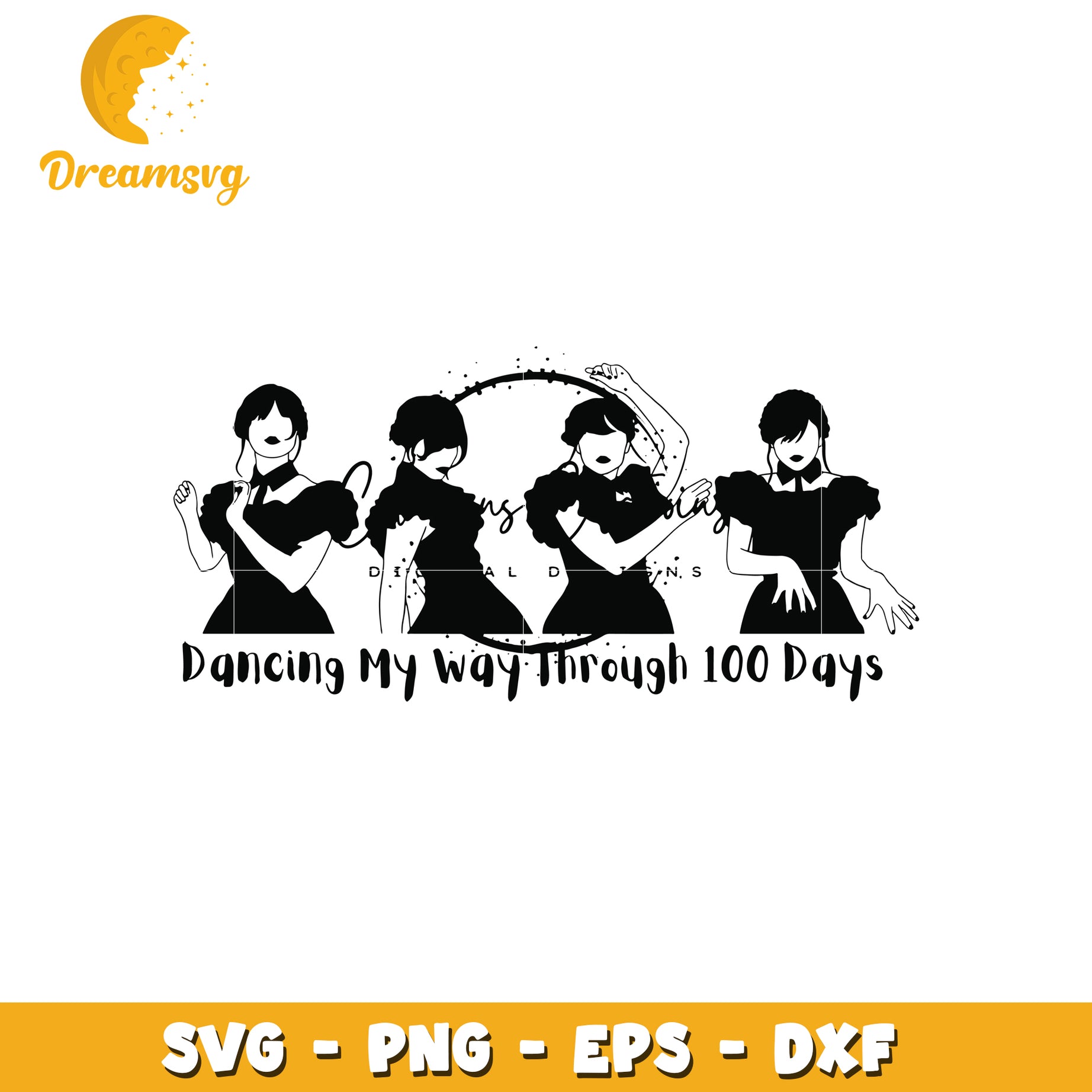 Dancing Girls SVG 100 Days PNG EPS DXF