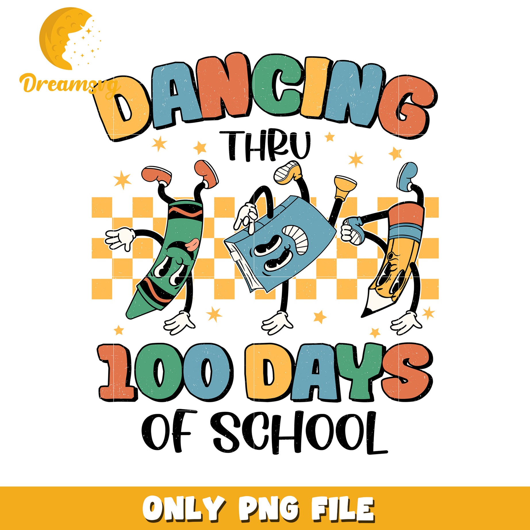 Dancing Through 100 Days of School Fun PNG Design File