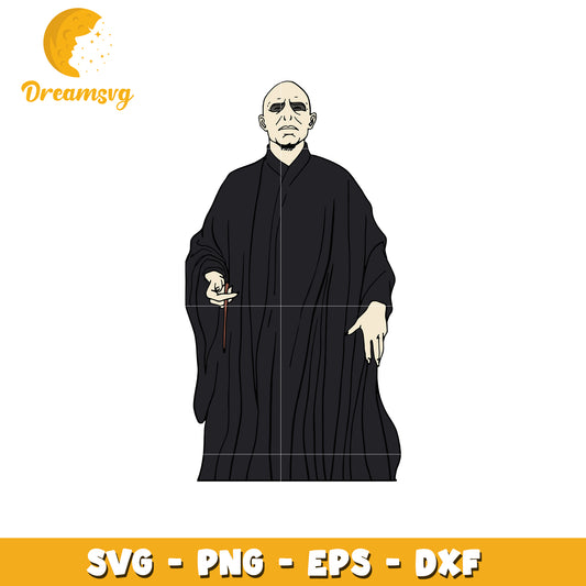 Dark Wizard Character SVG Design for Creative Projects
