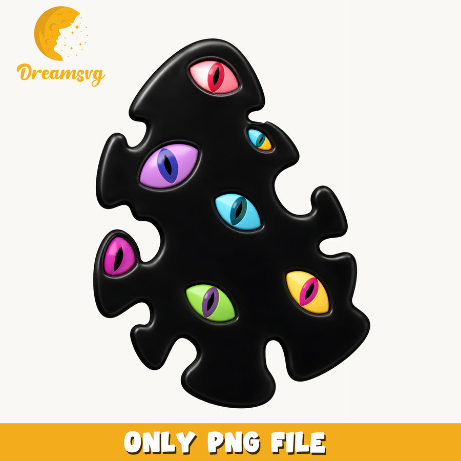 Dark Monster Eyes PNG, Spooky Creature Art, Halloween