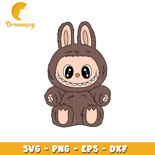 Dark brown characters svg, labubu keychain svg, labubu cartoon svg