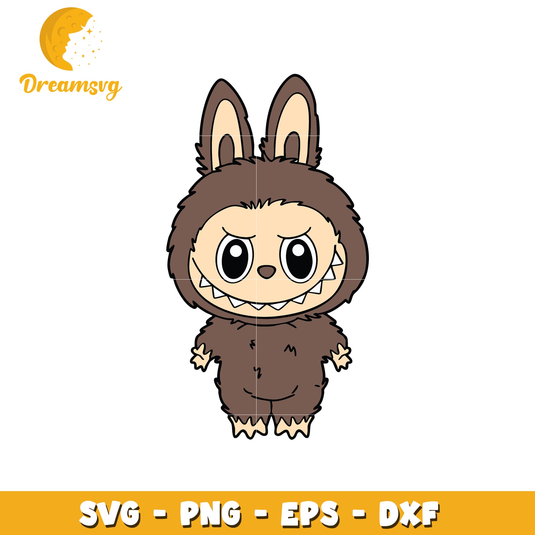 Dark brown labubu svg, hehe labubu svg, labubu monster​ svg