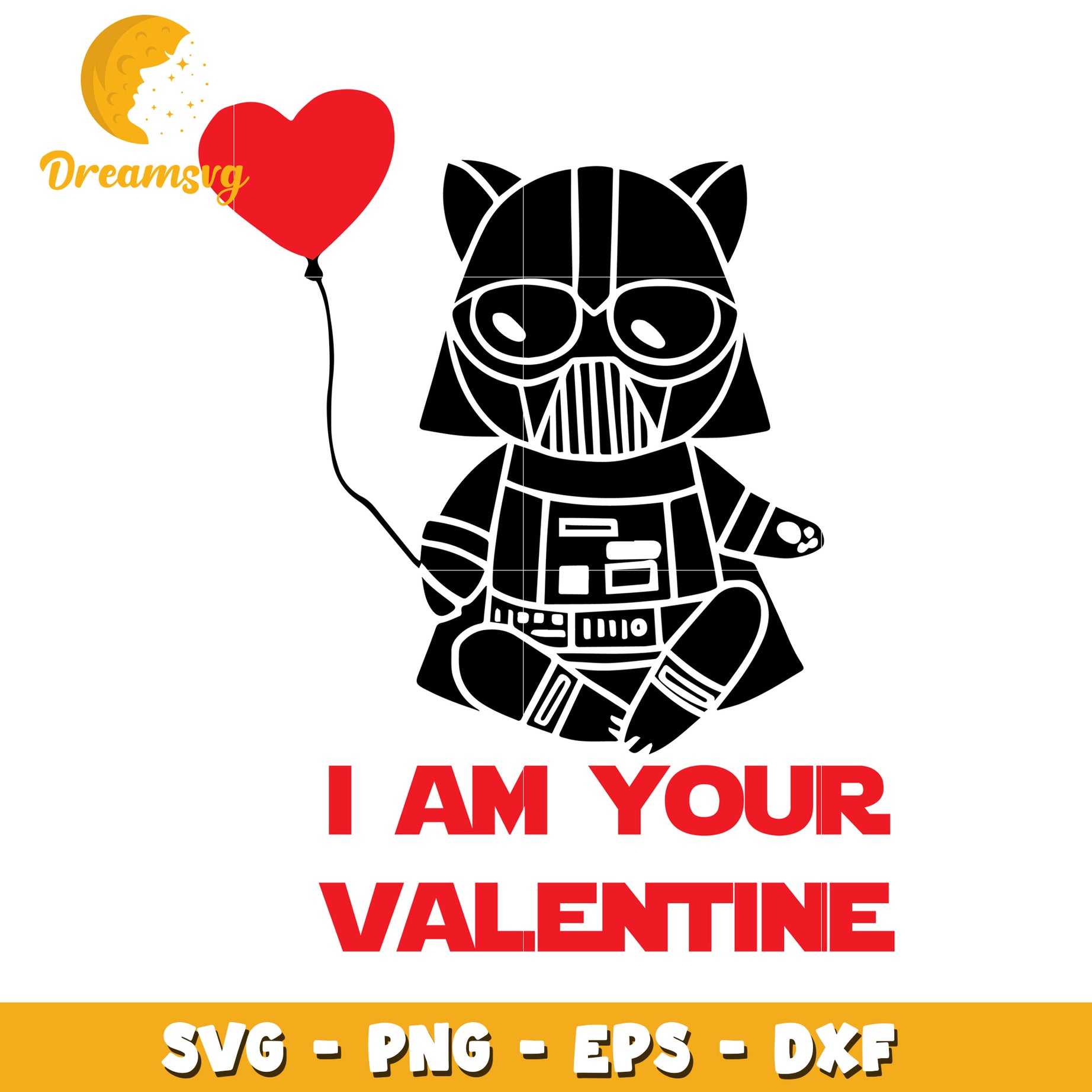 Darth Vader Cat Valentine SVG Cut File