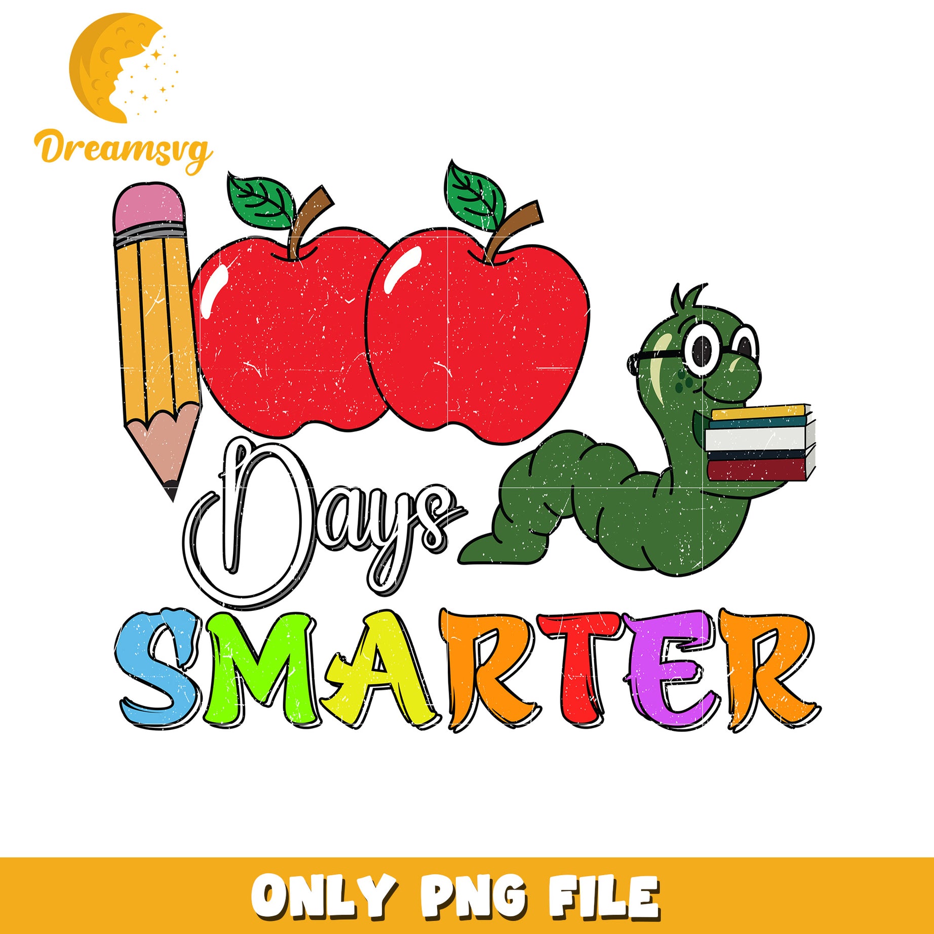 Days Smarter Colorful Educational PNG Design for Kids