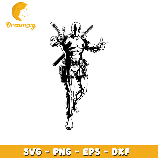 Deadpool Action Pose SVG Graphic for Crafting Projects