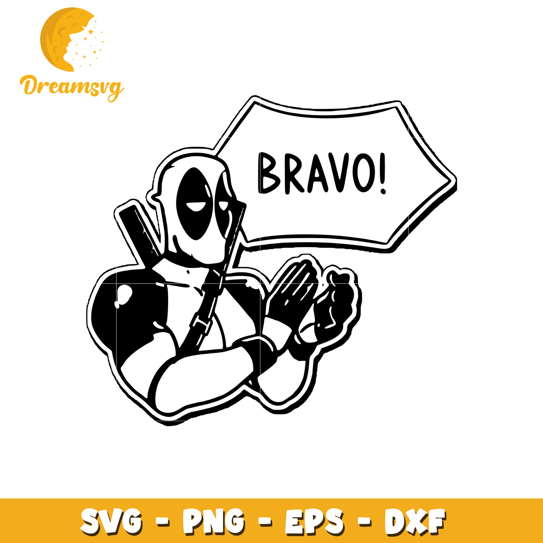 Deadpool Bravo SVG PNG EPS DXF Cut File