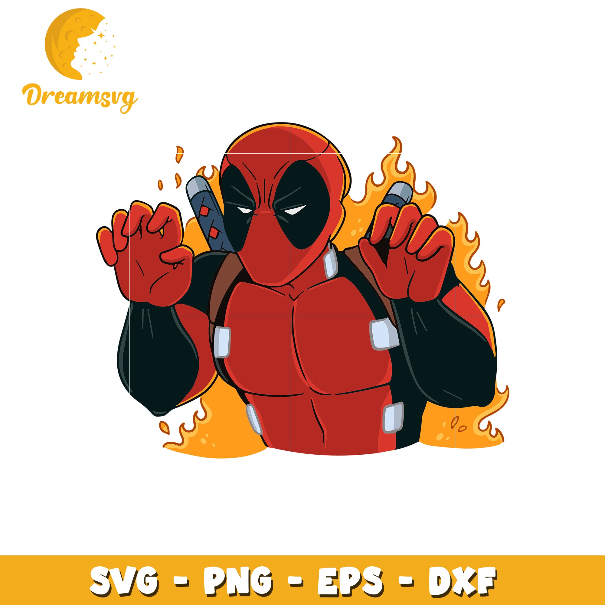 Deadpool Cartoon Character SVG Clipart for Crafting Designs – DreamSVG ...