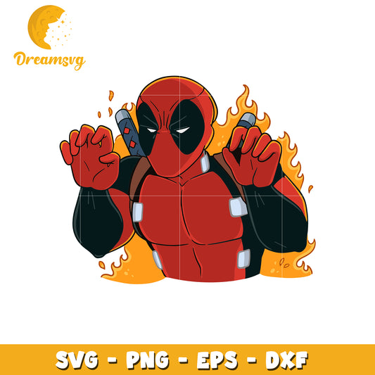 Deadpool Cartoon Character SVG Clipart for Crafting Designs
