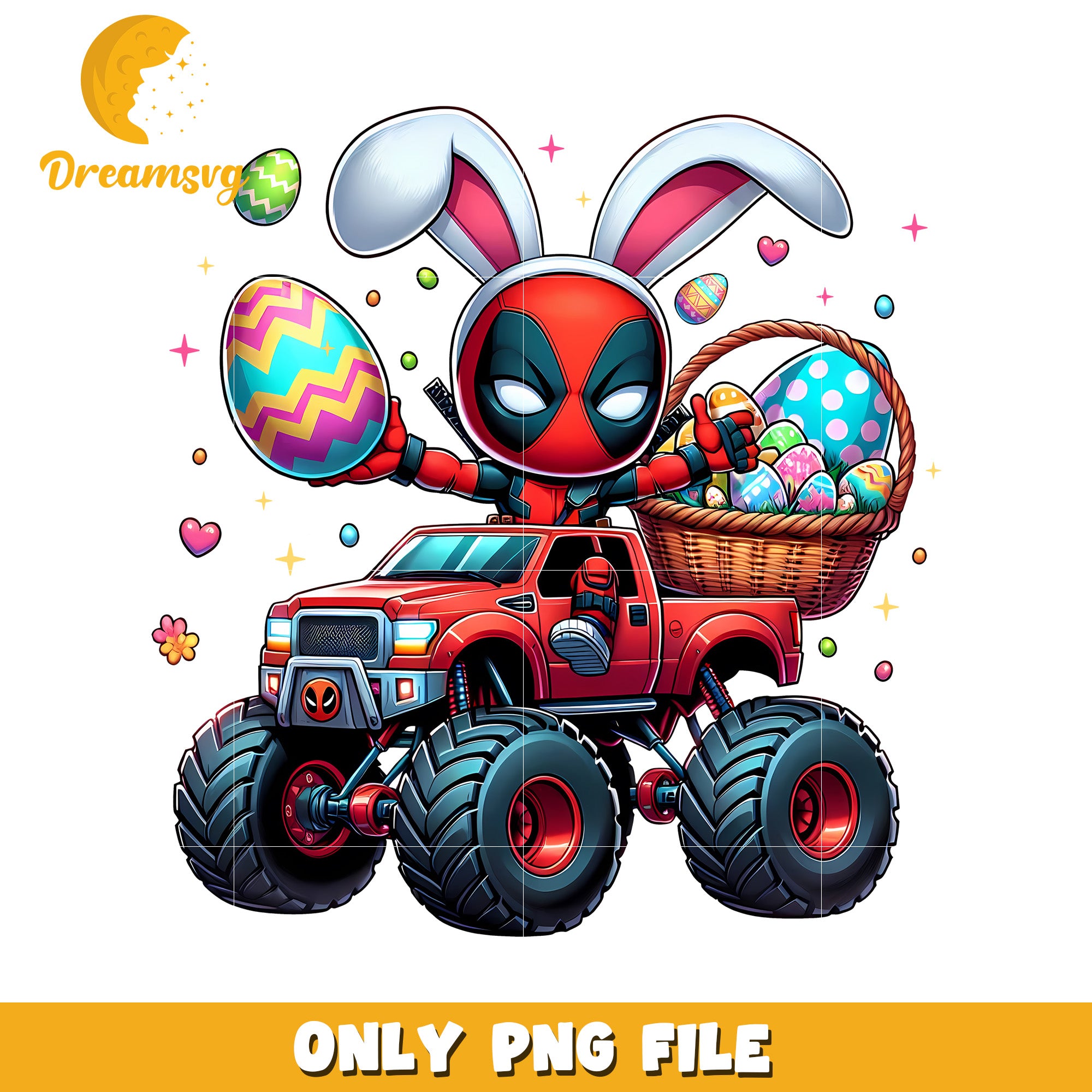 Deadpool Easter Bunny Monster Truck PNG