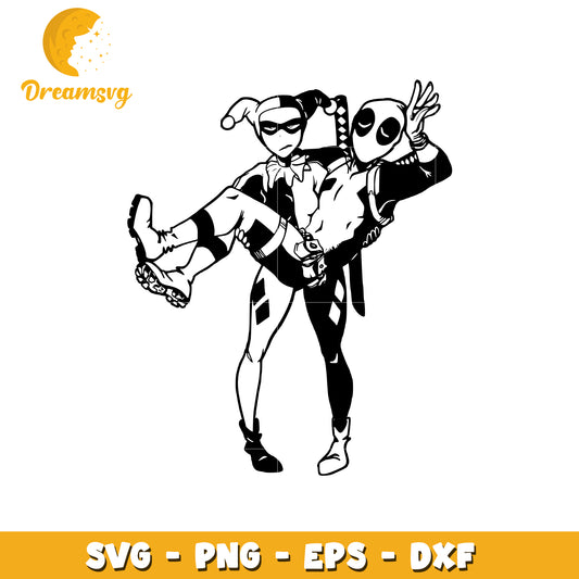 Deadpool Harley Quinn SVG Cut File