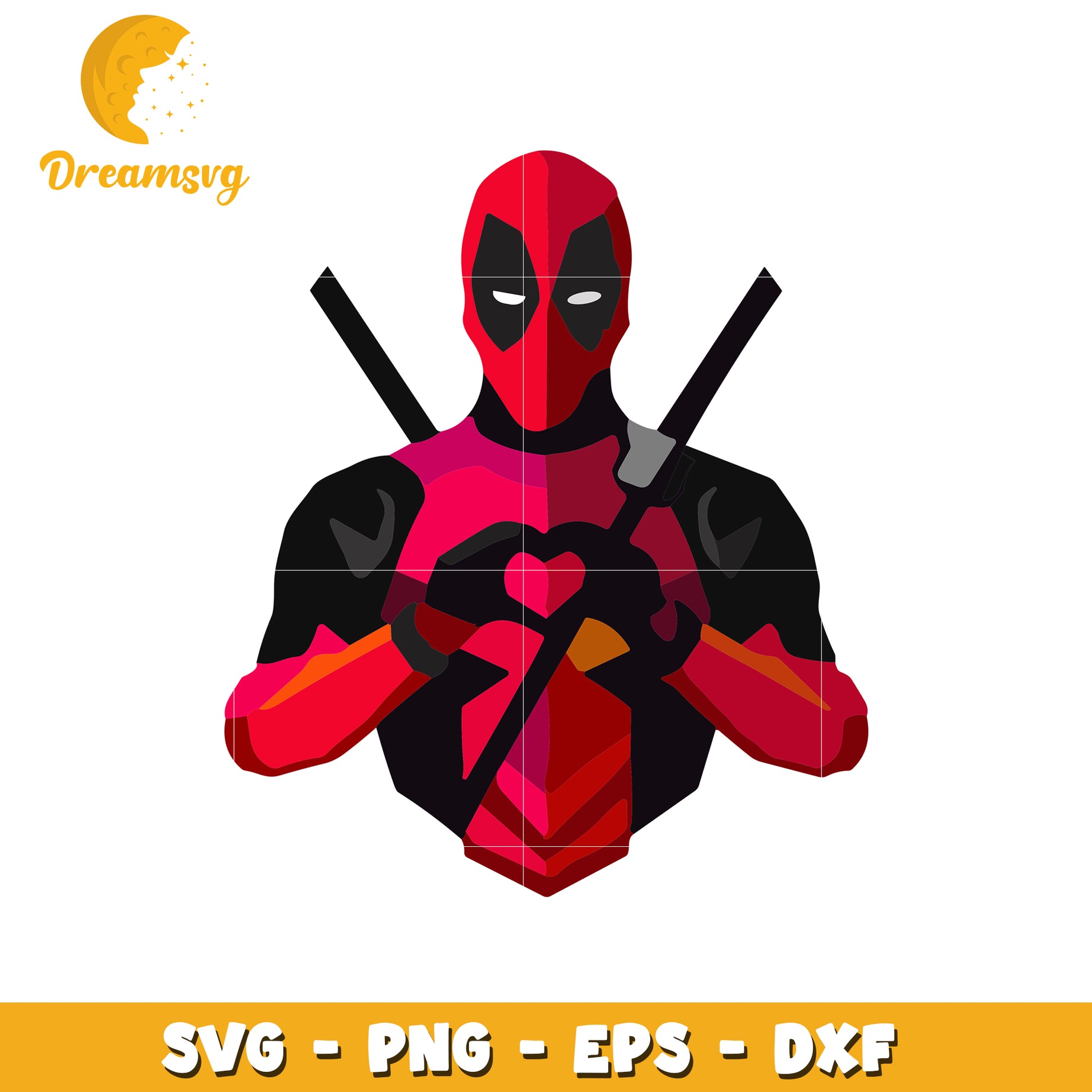 Deadpool Heart PNG, SVG, EPS, DXF Files