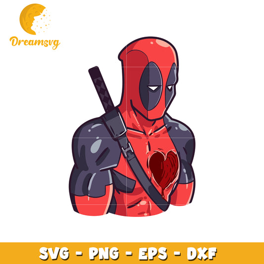 Deadpool Heart SVG Design for Crafting and Printing Use