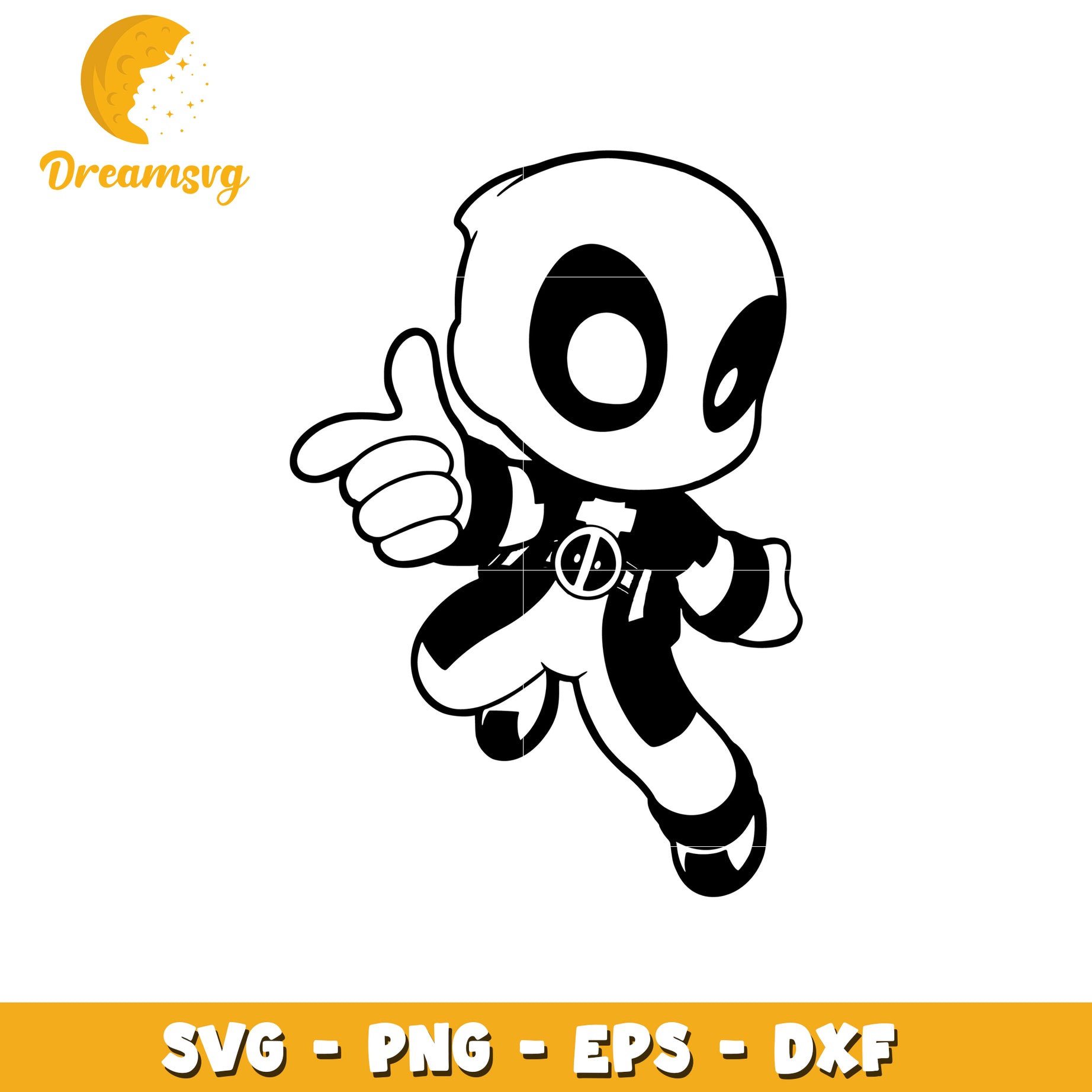 Deadpool SVG Cut File Cute Cartoon Design