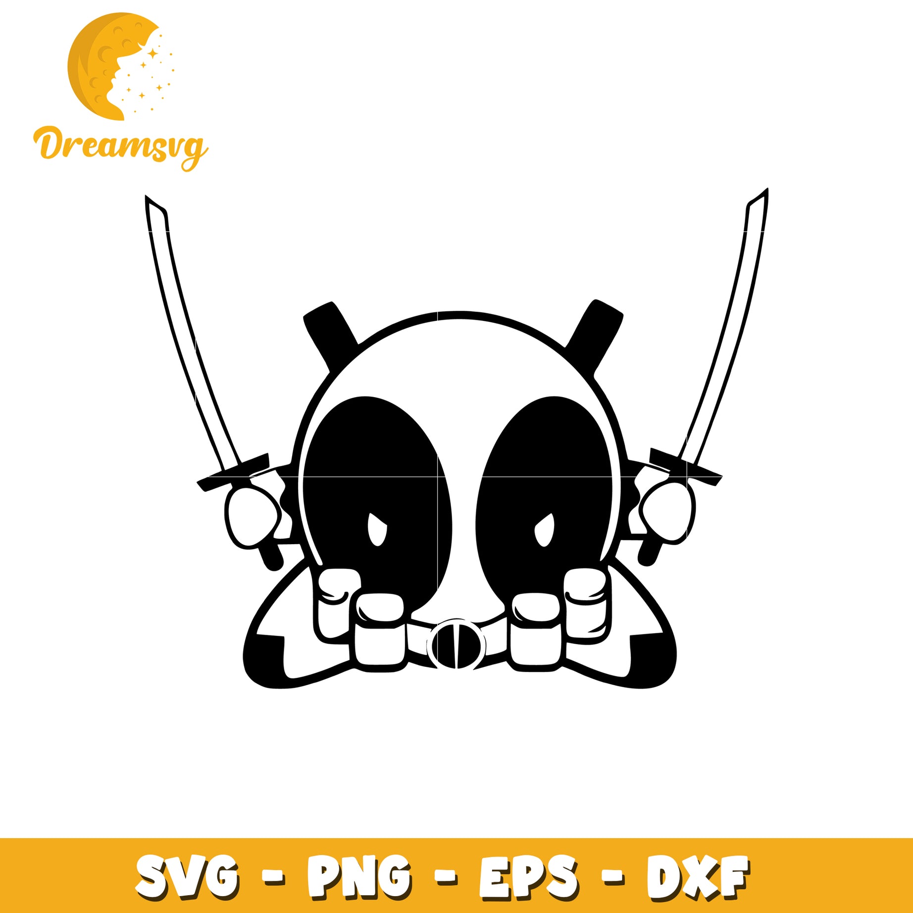 Deadpool SVG Cut File Cute Kawaii Design