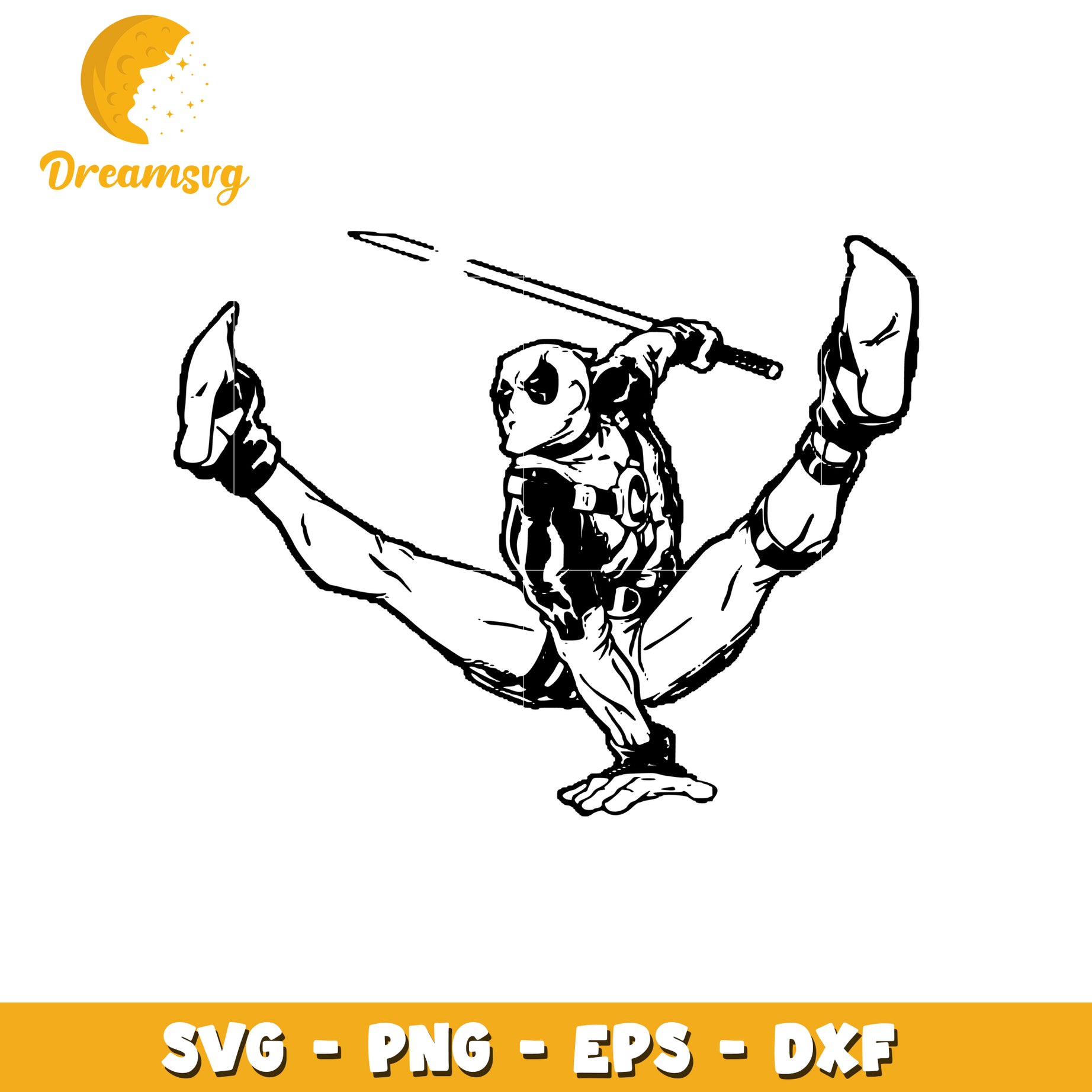 Deadpool SVG Cut File Karate Pose