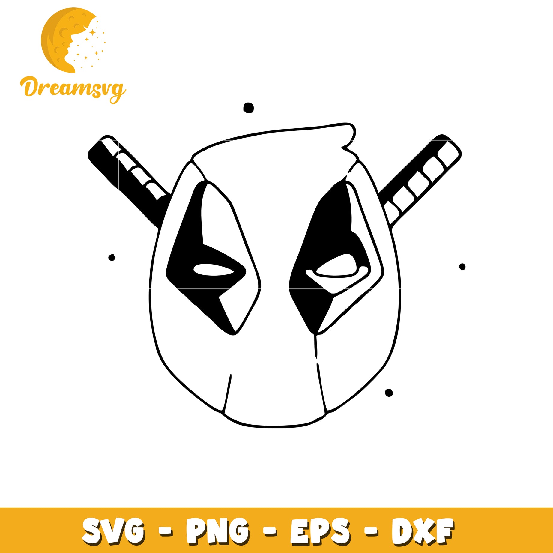 Deadpool SVG Cut File PNG, EPS, DXF