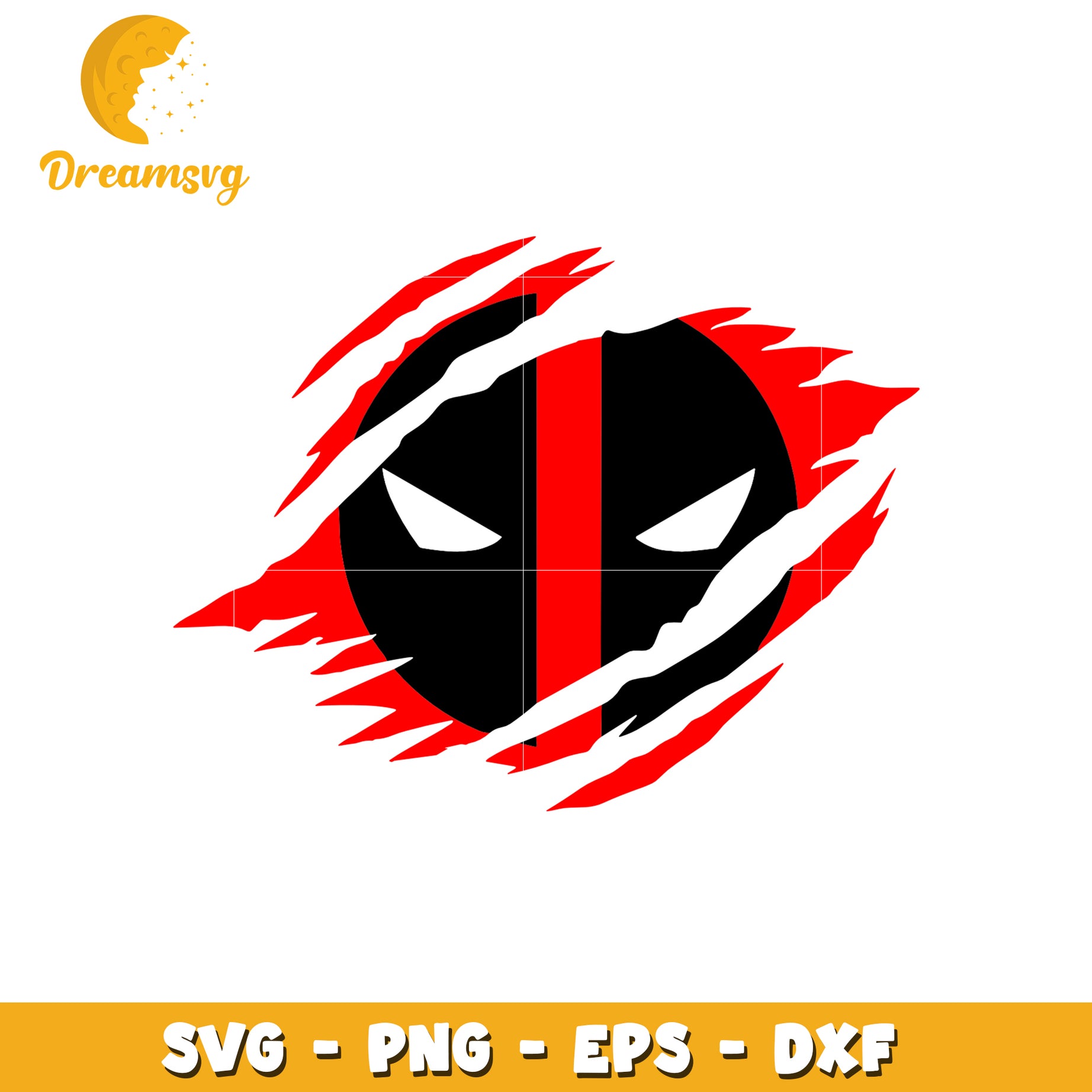 Deadpool SVG Cut File Ripped Mask