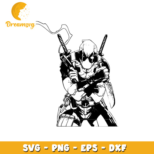 Deadpool SVG Design for T-Shirts and Crafts Creative Use