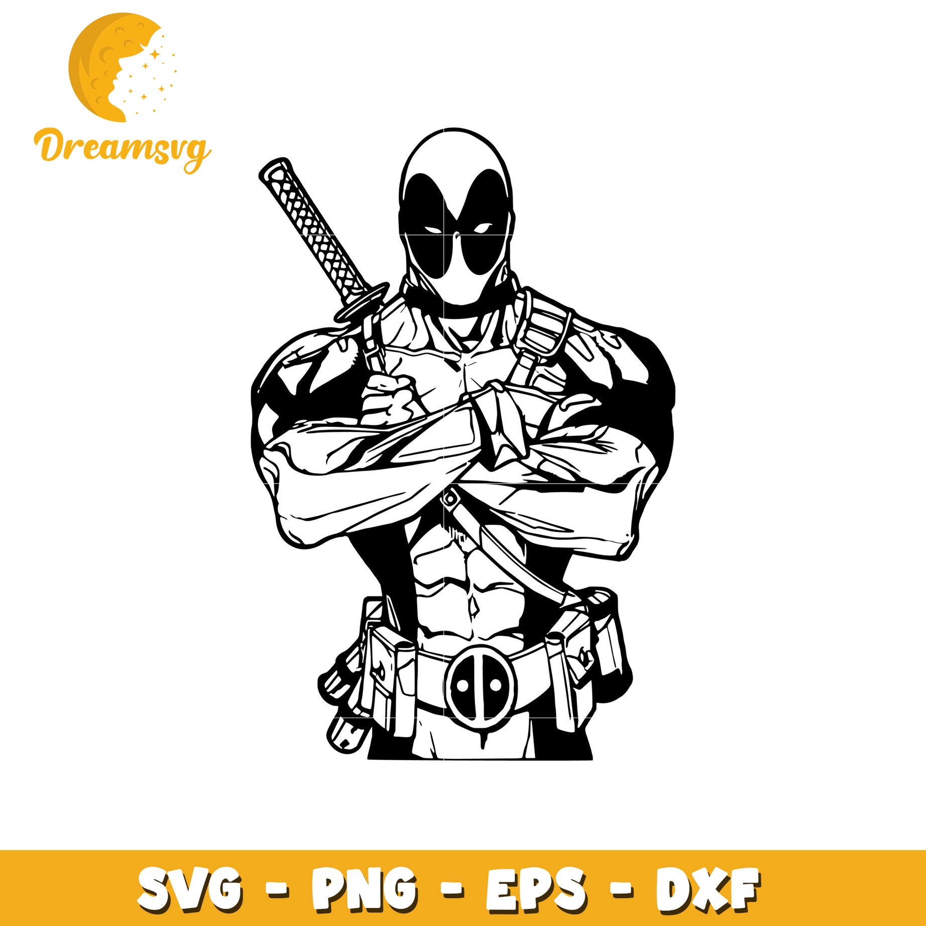 Deadpool SVG Graphic Cool Comic Character for Crafts